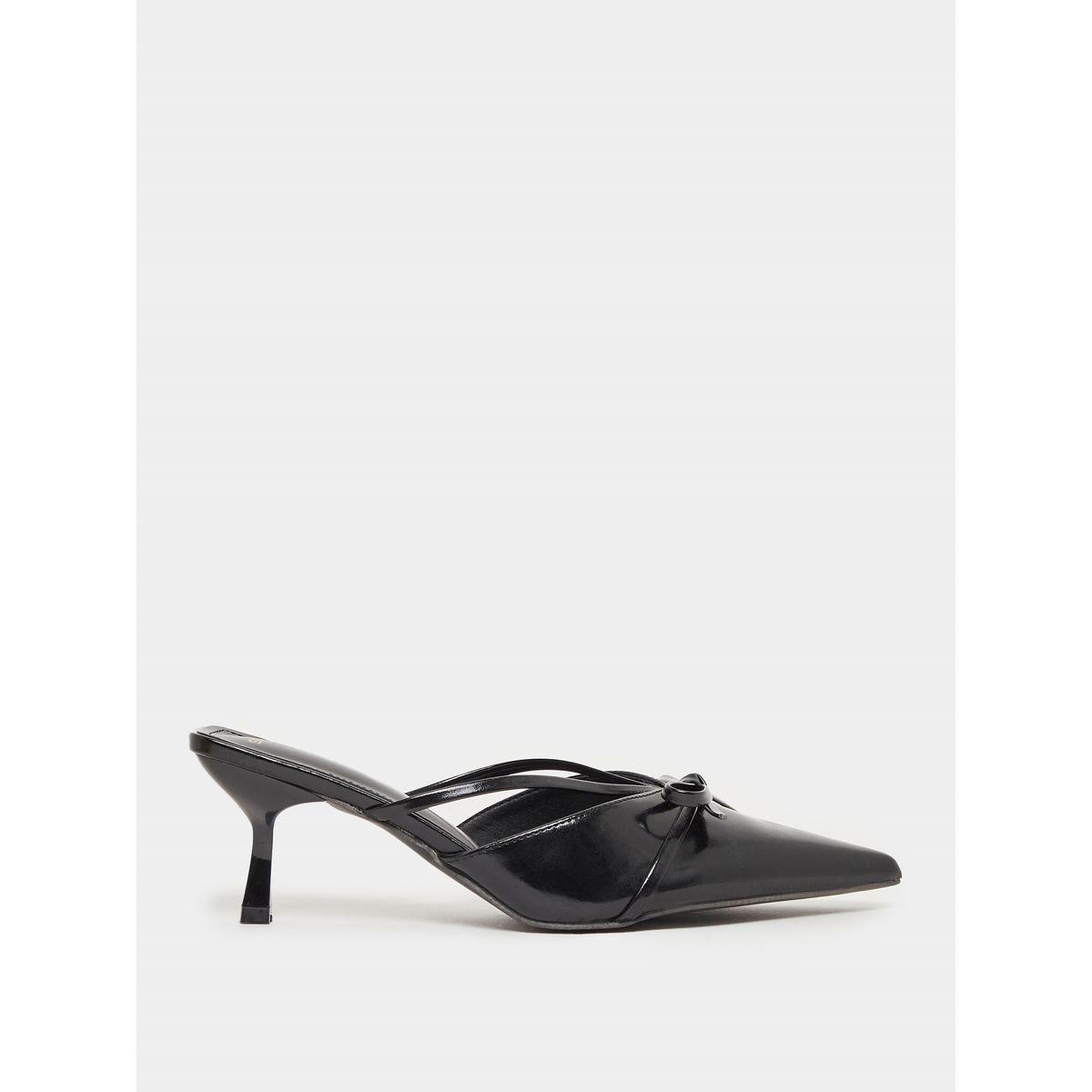 حذاء ميولز بمقدمة مدببة وتفاصيل فيونكة-women-shoes-flats-mules-image-1