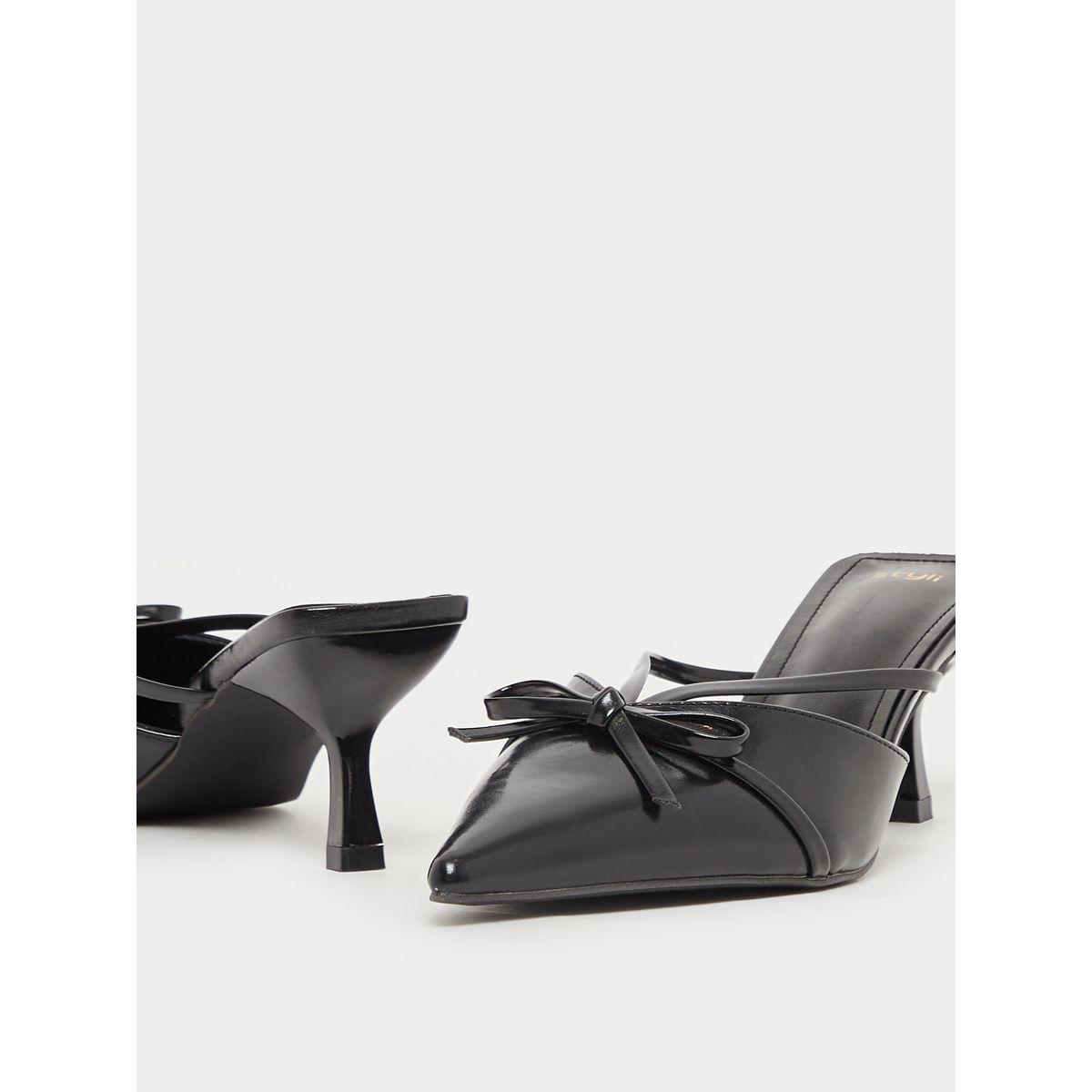 Styli Bow Accent Pointed Toe Stiletto Hell Mules-women-shoes-flats-mules-image-3