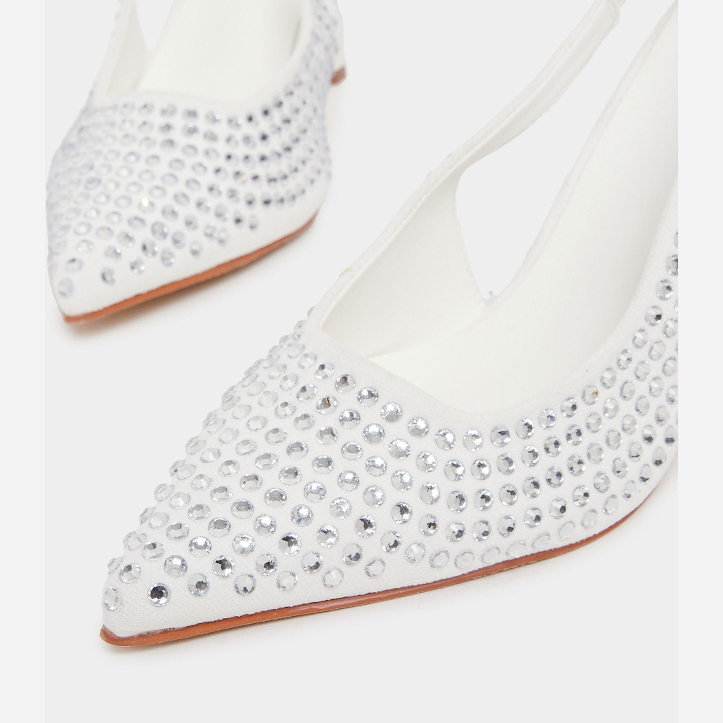 Styli Embellished Slingback Pointed Toe Pumps-women-shoes-heels-image-3