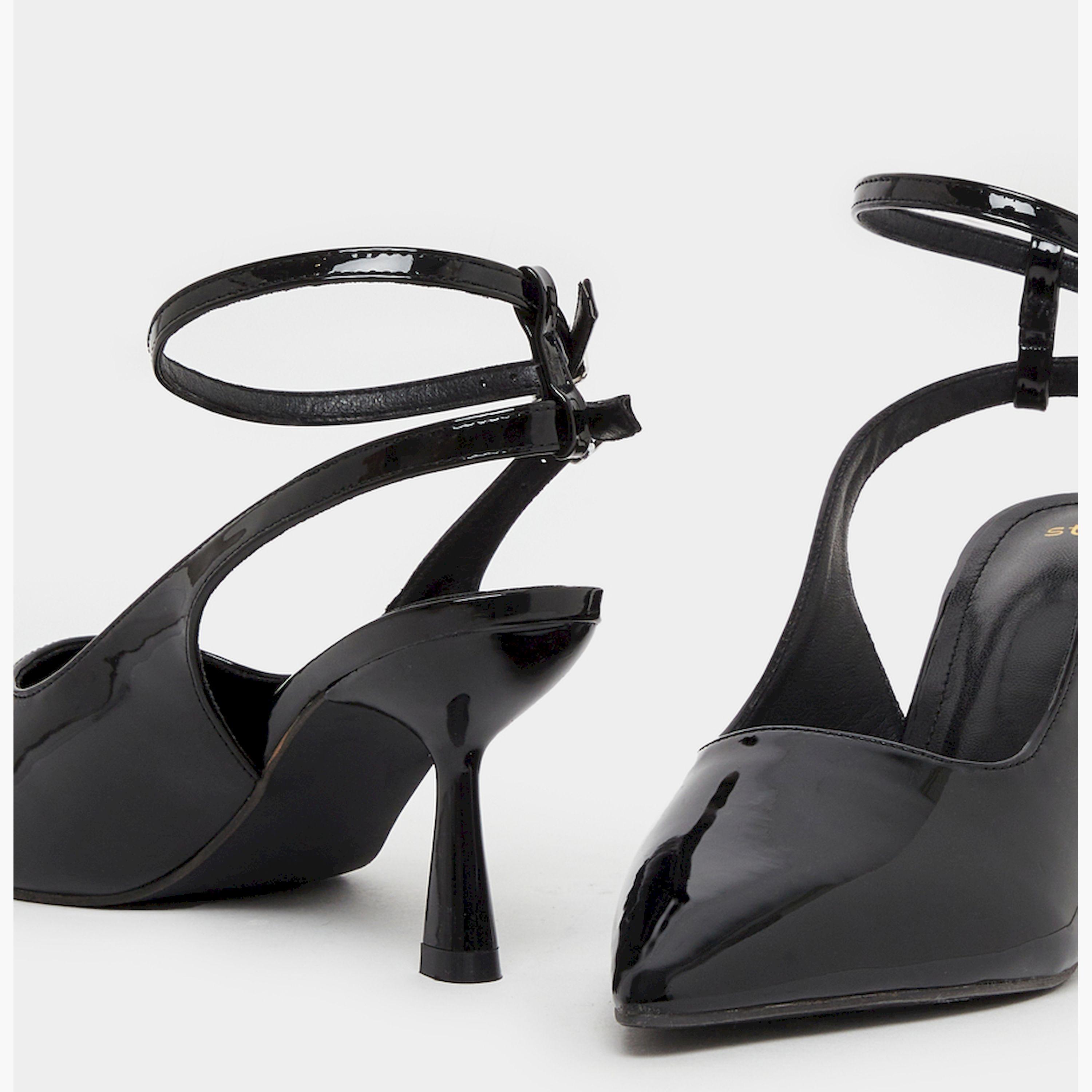 Styli Plain Pointed Toe Ankle Strap Heel Shoes-women-shoes-heels-image-3
