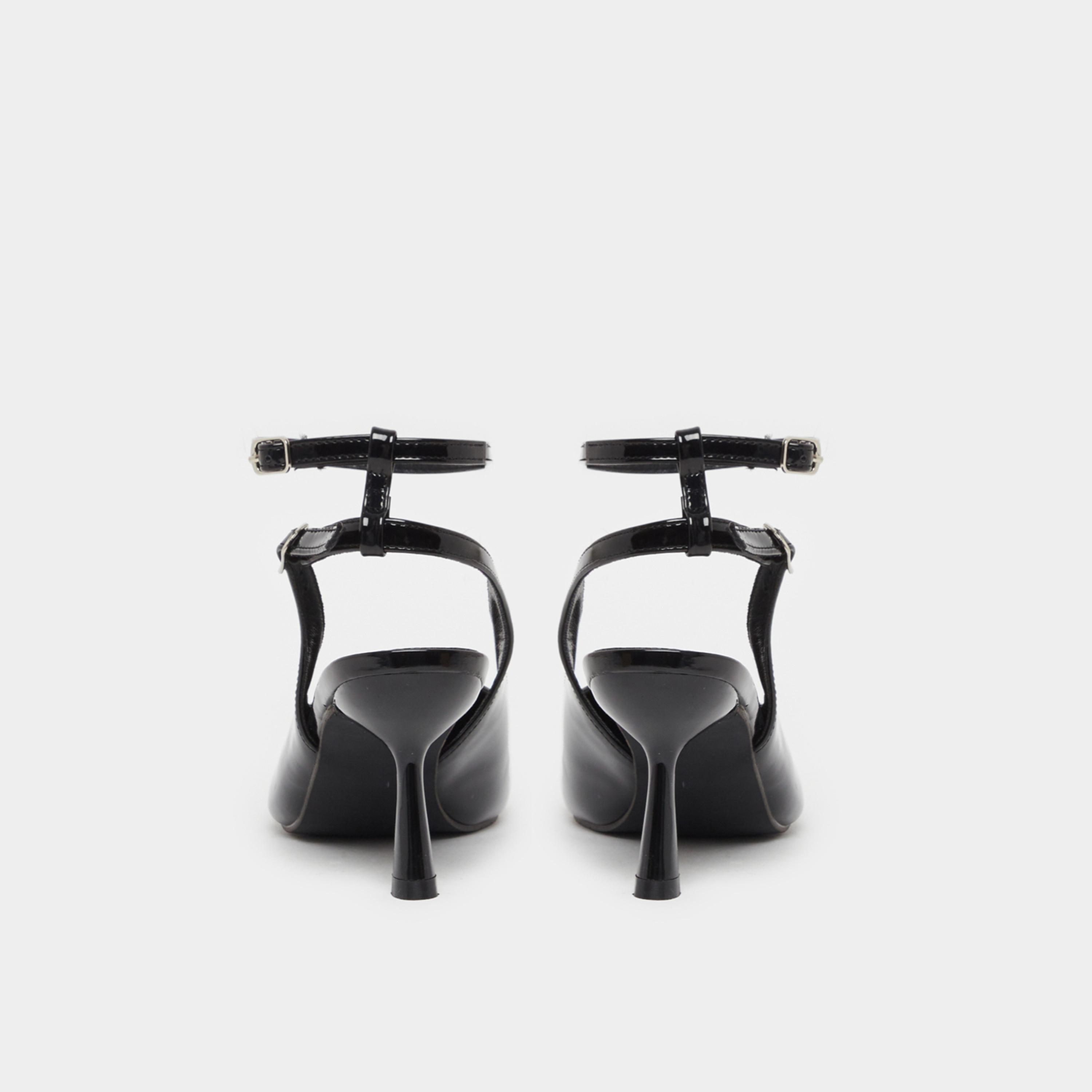 Styli Plain Pointed Toe Ankle Strap Heel Shoes-women-shoes-heels-image-4