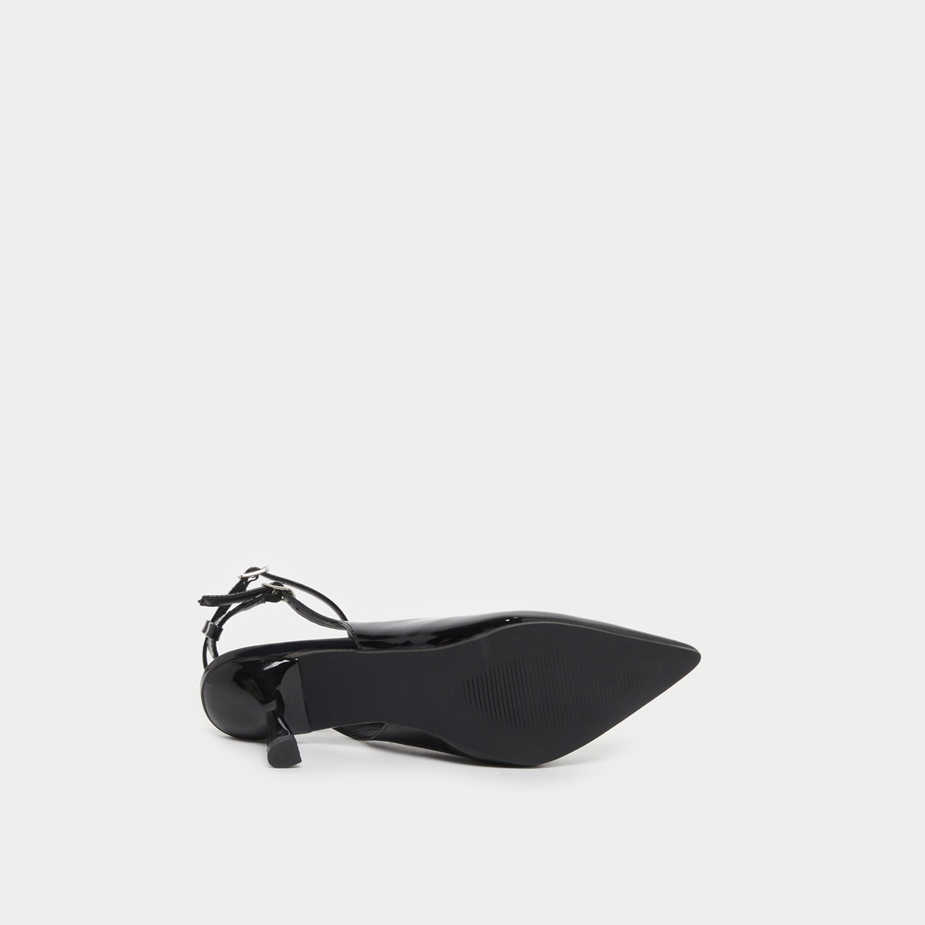 Styli Plain Pointed Toe Ankle Strap Heel Shoes-women-shoes-heels-image-6