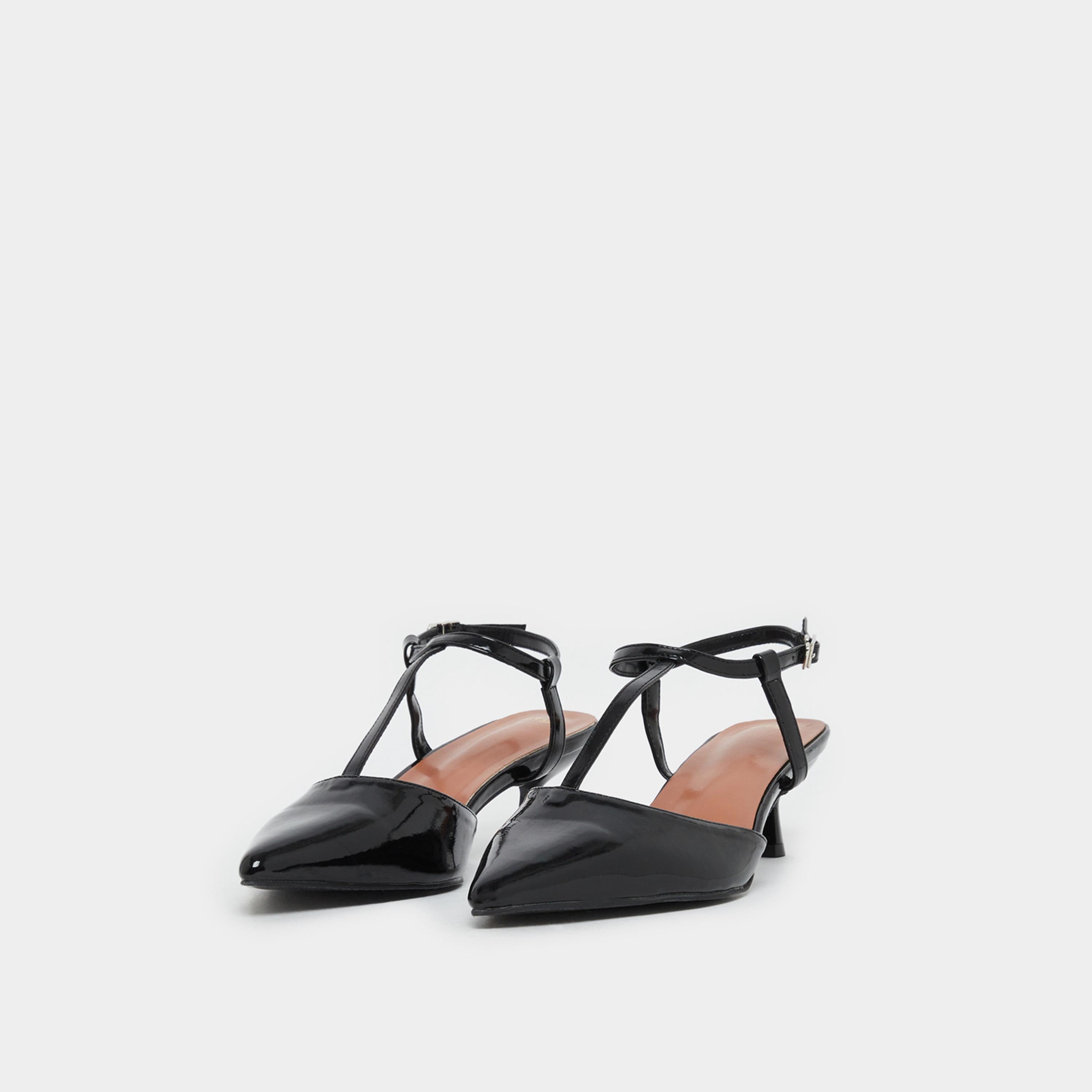Styli Pointed Toe Ankle Strap Kitten Heel Shoes-women-shoes-heels-image-2