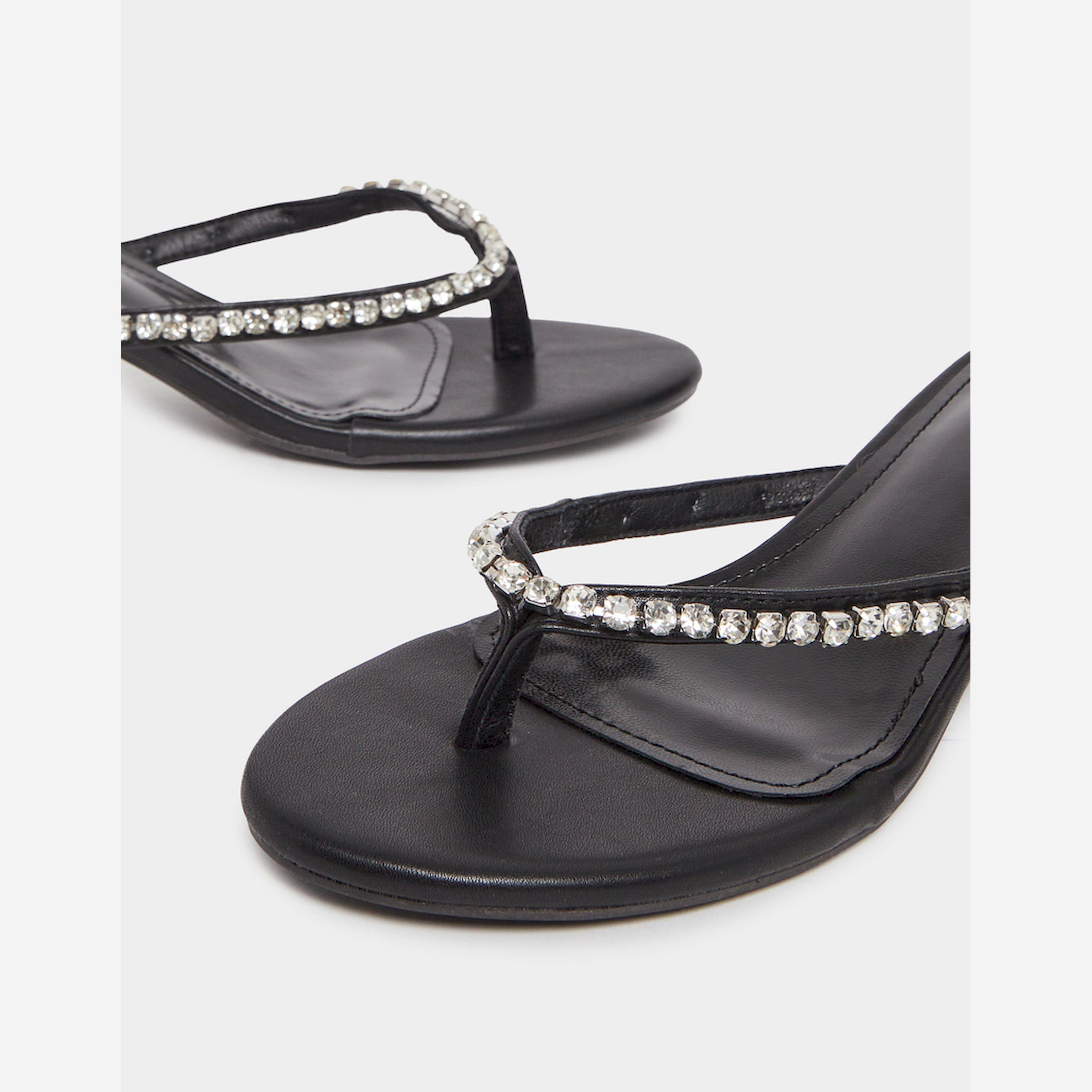 Styli Embellished Thong Design Kitten Heel Sandals-women-shoes-heels-image-4