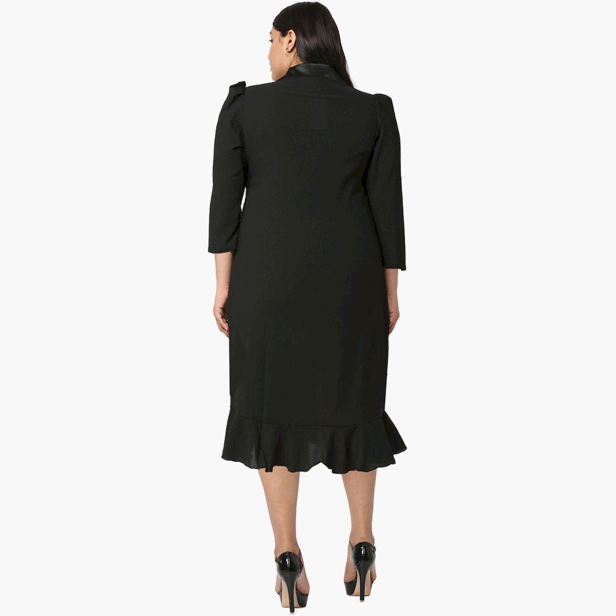 Mish X Styli  Plus A-Line Ruffle Hem Blazer Dress-women-clothing-dresses-image-5