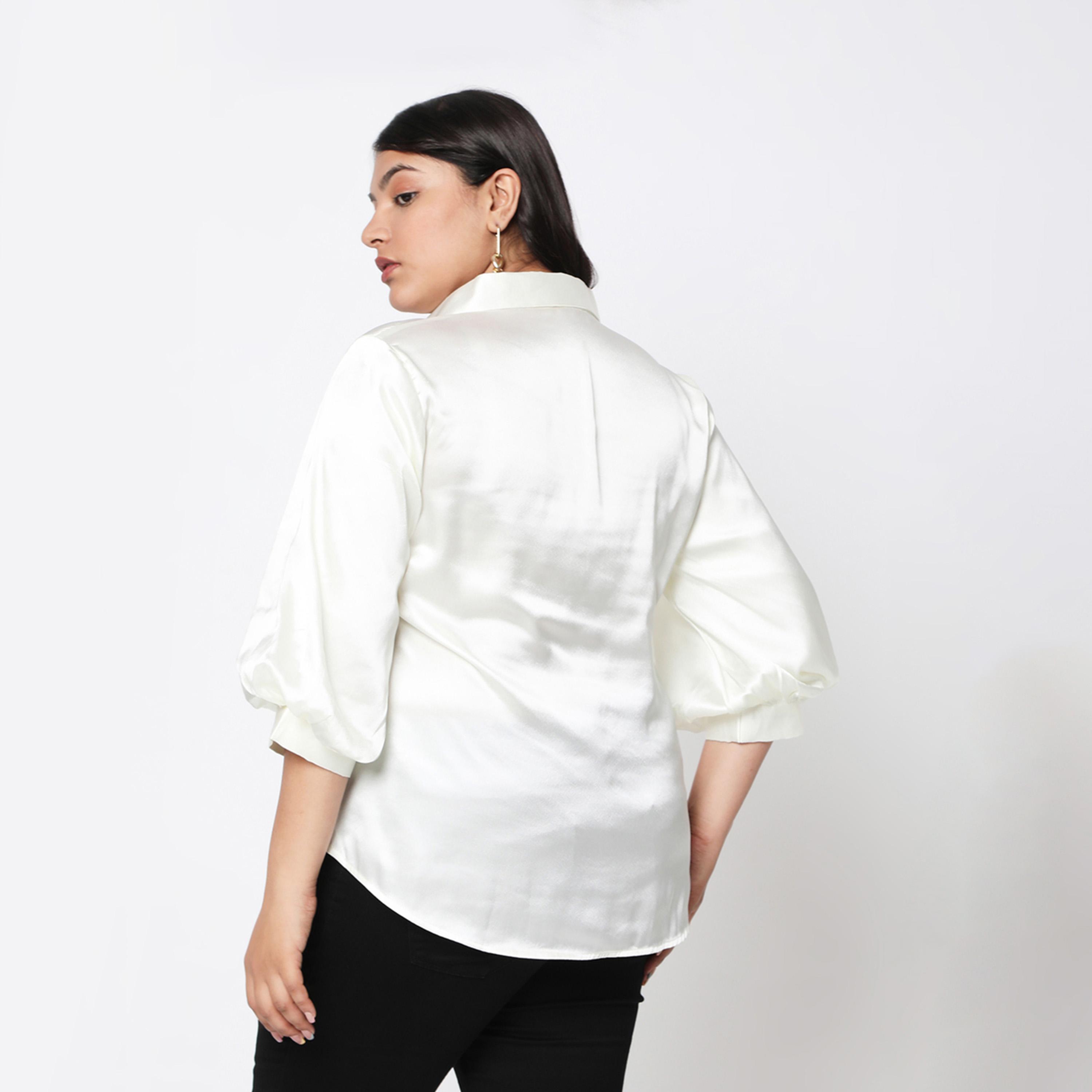 بلوزة ساتان بمقاس كبير وأكمام بيشوب ميش × ستايلي-women-clothing-shirtsandblouses-shirts-image-5
