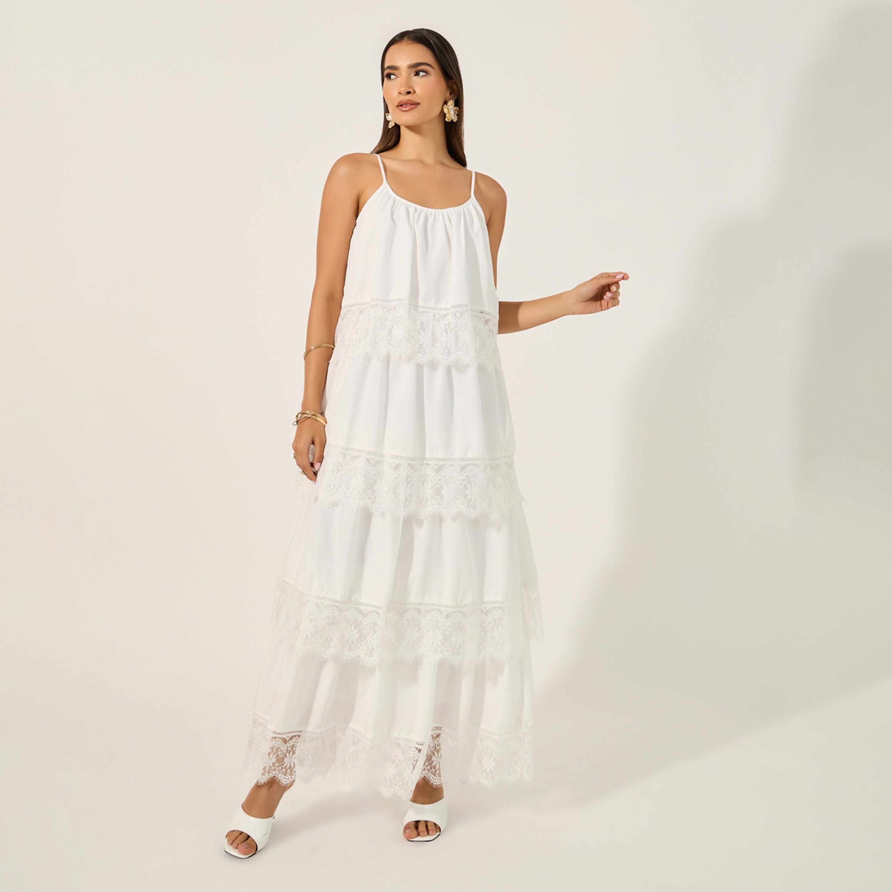 Styli Plain Strappy Tiered Maxi Dress-women-clothing-dresses-image-1