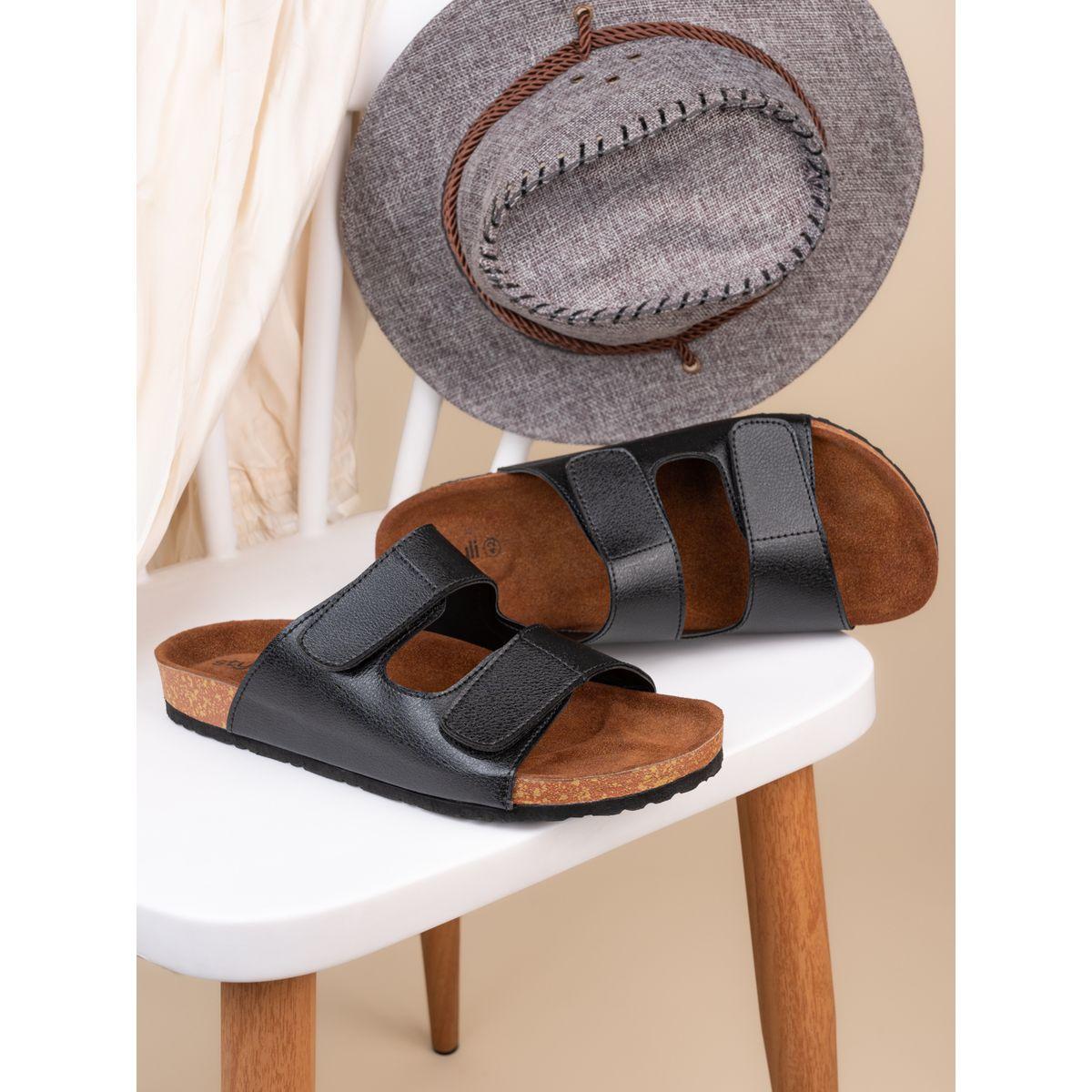 Styli Solid Double Strap Slip-On Sandals-men-shoes-sandals-image-1
