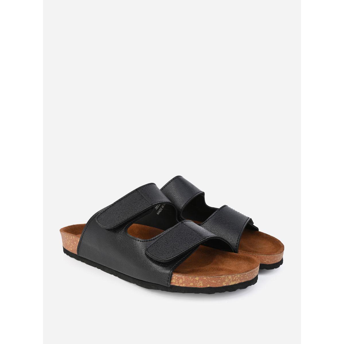 Styli Solid Double Strap Slip-On Sandals-men-shoes-sandals-image-2