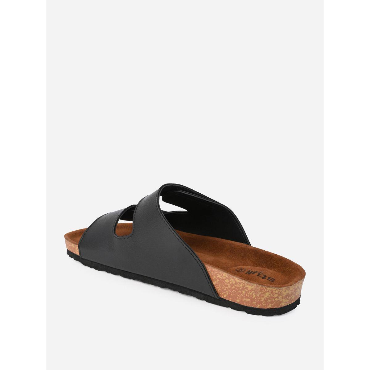 Styli Solid Double Strap Slip-On Sandals-men-shoes-sandals-image-5