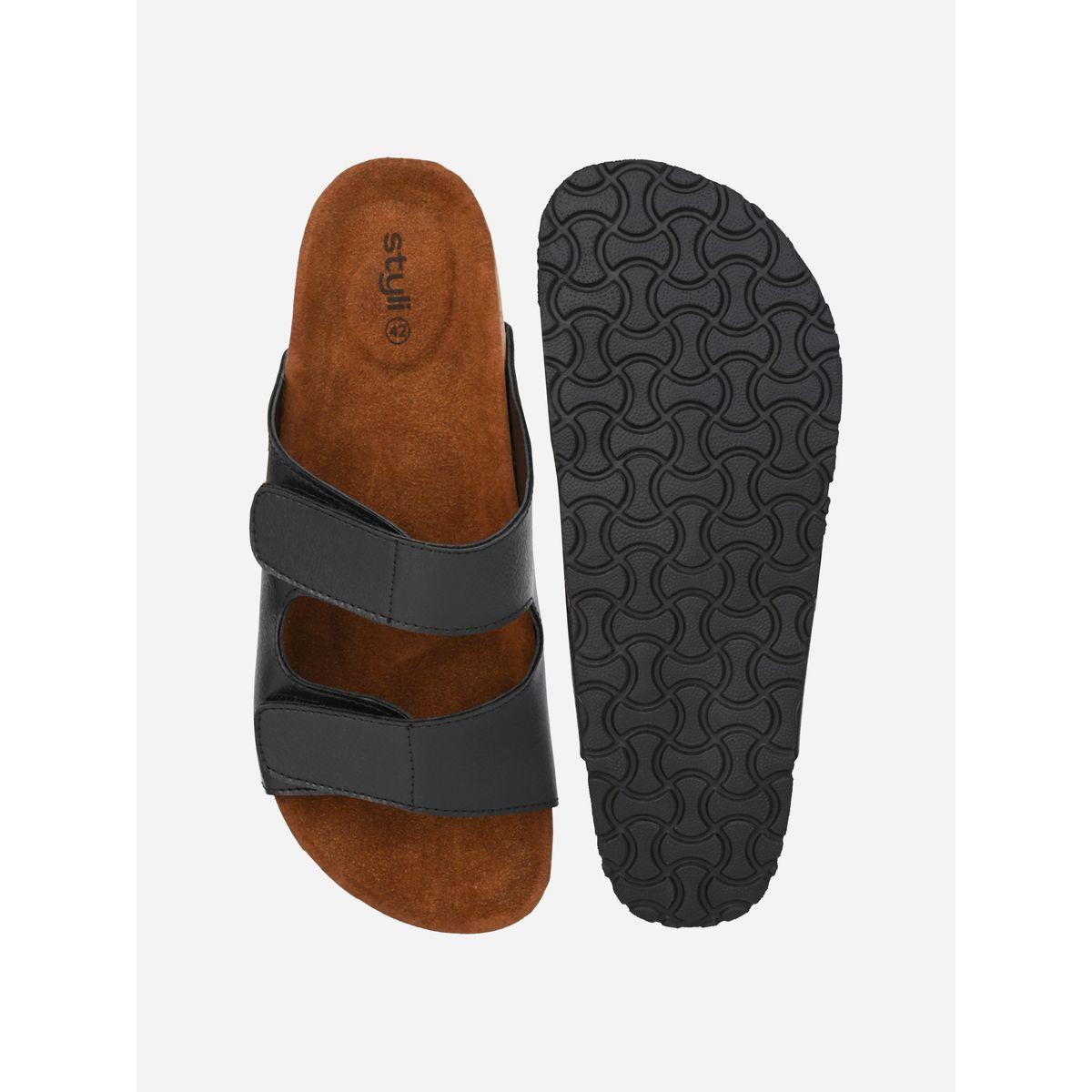 Styli Solid Double Strap Slip-On Sandals-men-shoes-sandals-image-6