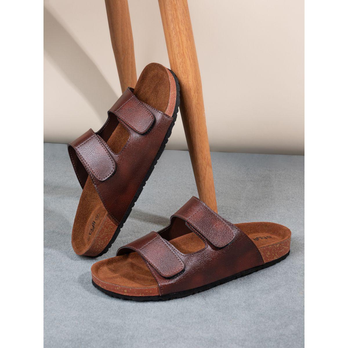 Styli Solid Double Strap Slip-On Sandals-men-shoes-sandals-image-1