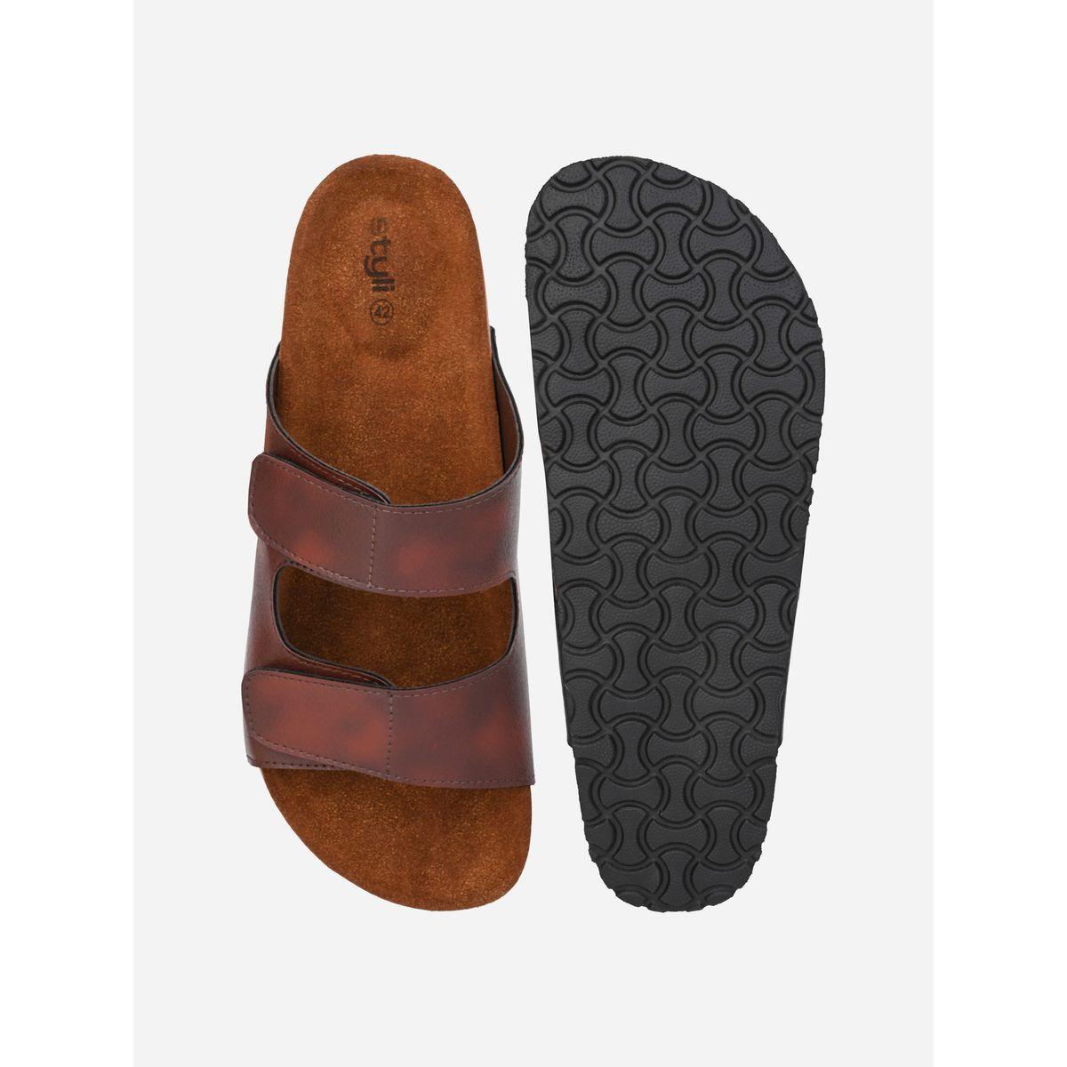 Styli Solid Double Strap Slip-On Sandals-men-shoes-sandals-image-6