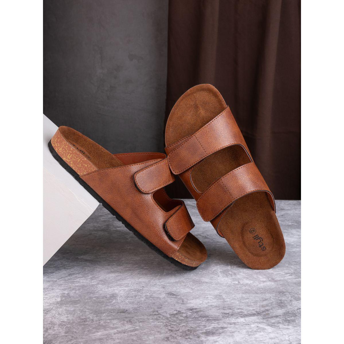 Styli Solid Double Strap Slip-On Sandals-men-shoes-sandals-image-1