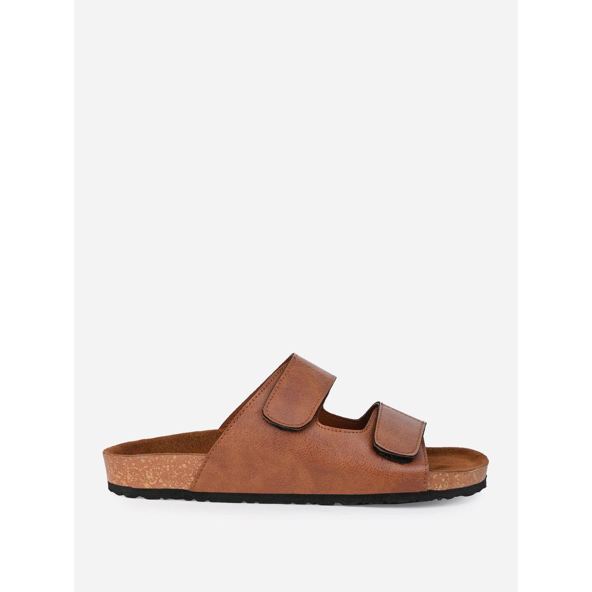 Styli Solid Double Strap Slip-On Sandals-men-shoes-sandals-image-3
