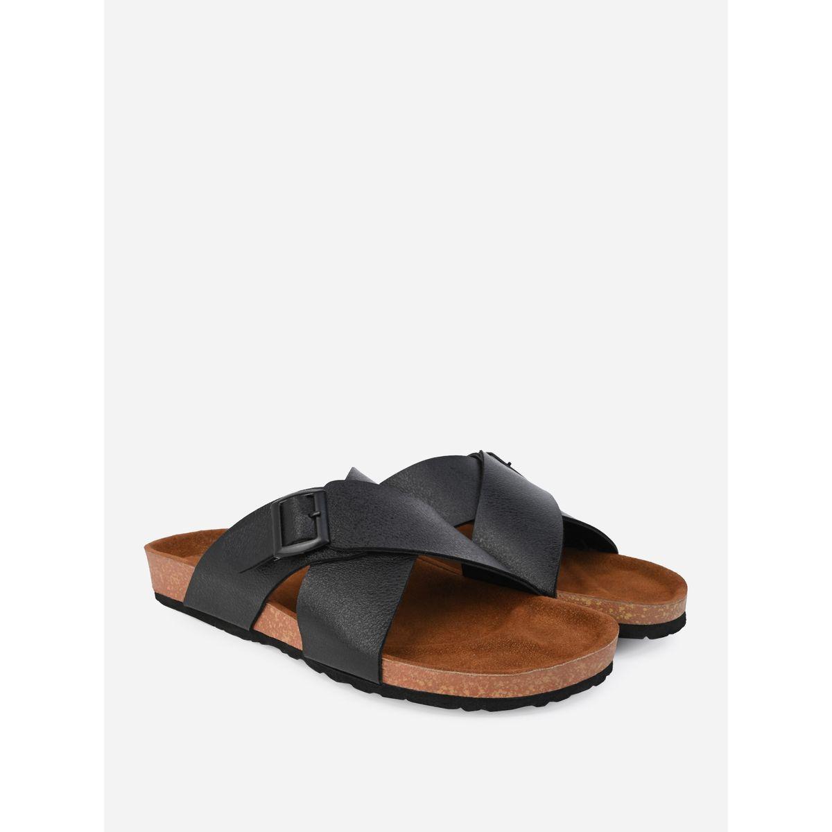 Styli Buckle Detail Double Strap Platform Sole Sandals-men-shoes-sandals-image-2