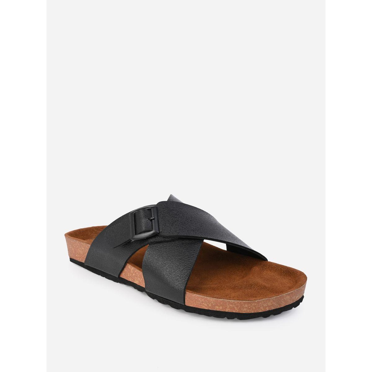Styli Buckle Detail Double Strap Platform Sole Sandals-men-shoes-sandals-image-4