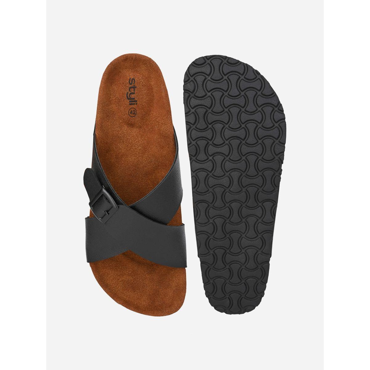 Styli Buckle Detail Double Strap Platform Sole Sandals-men-shoes-sandals-image-6