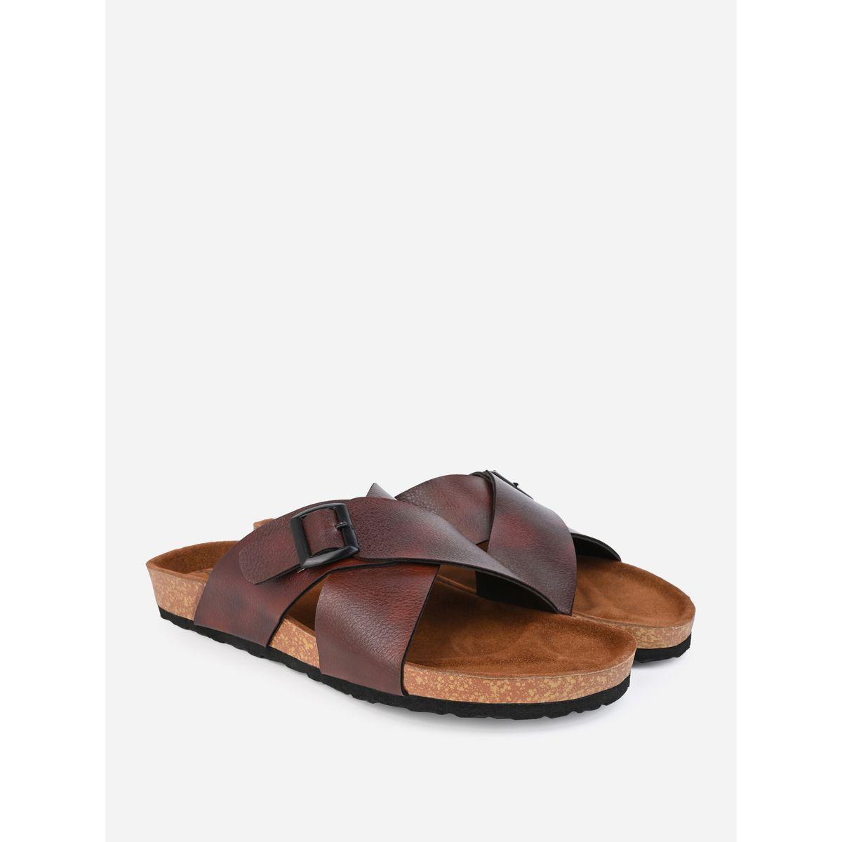 Styli Buckle Detail Double Strap Platform Sole Sandals-men-shoes-sandals-image-2