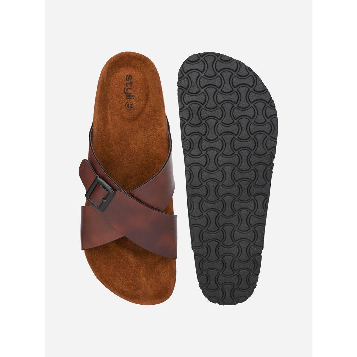 Styli Buckle Detail Double Strap Platform Sole Sandals-men-shoes-sandals-image-6