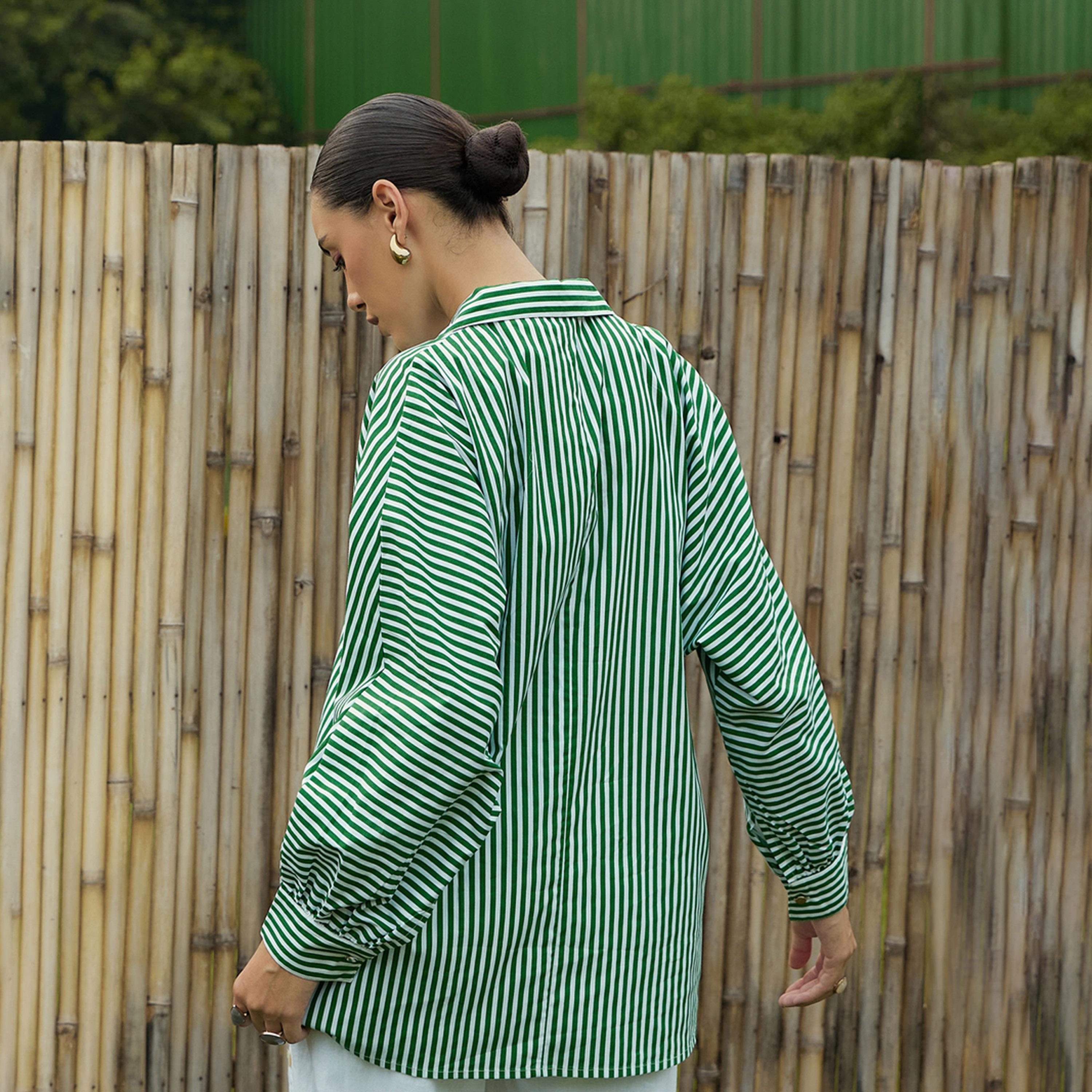 Sassafras X Styli  Oversized Striped Longline Shirt-women-clothing-shirtsandblouses-shirts-image-5