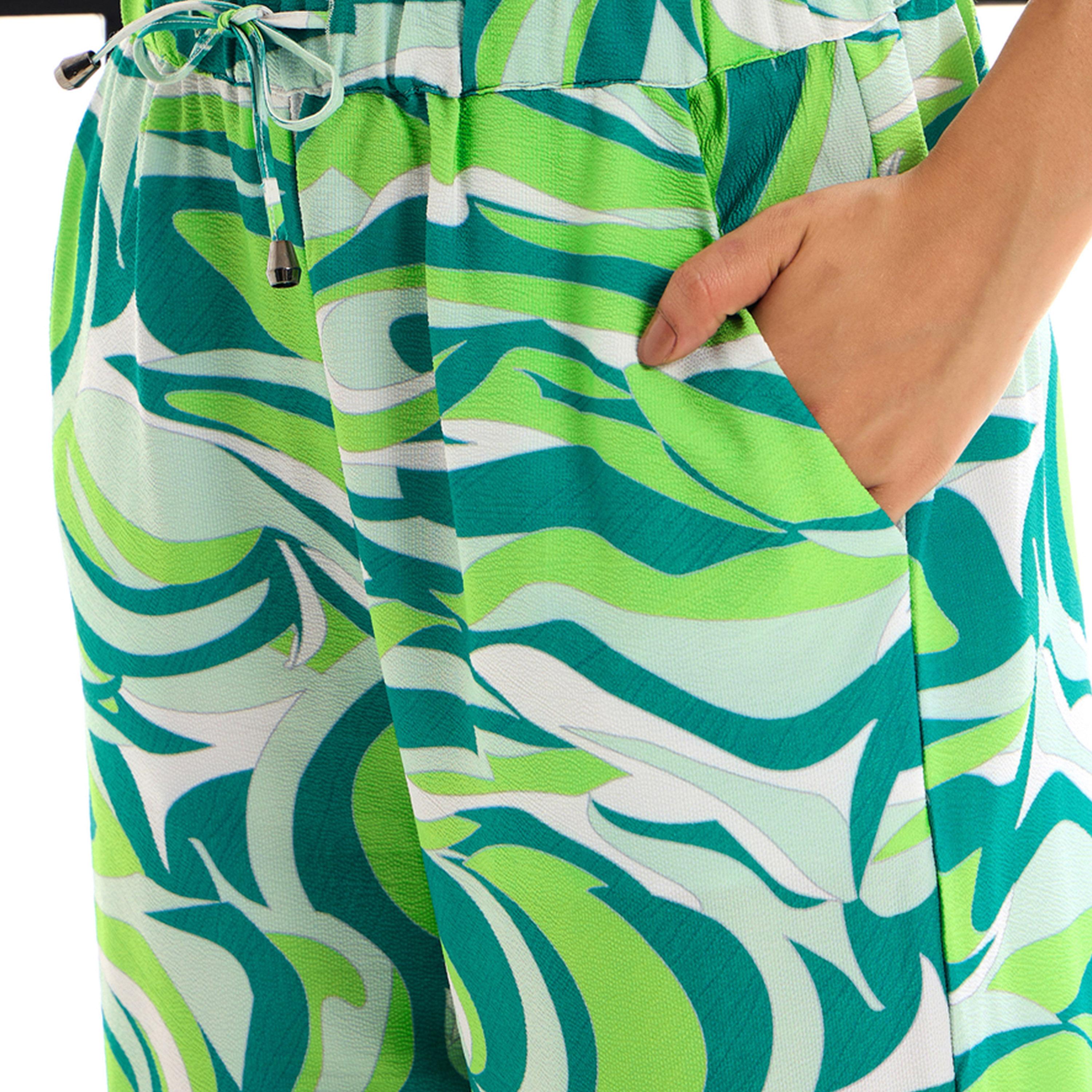 Sassafras X Styli  Abstract Print Shirt & Straight Leg Pants Co-Ords-women-clothing-coordsets-image-5