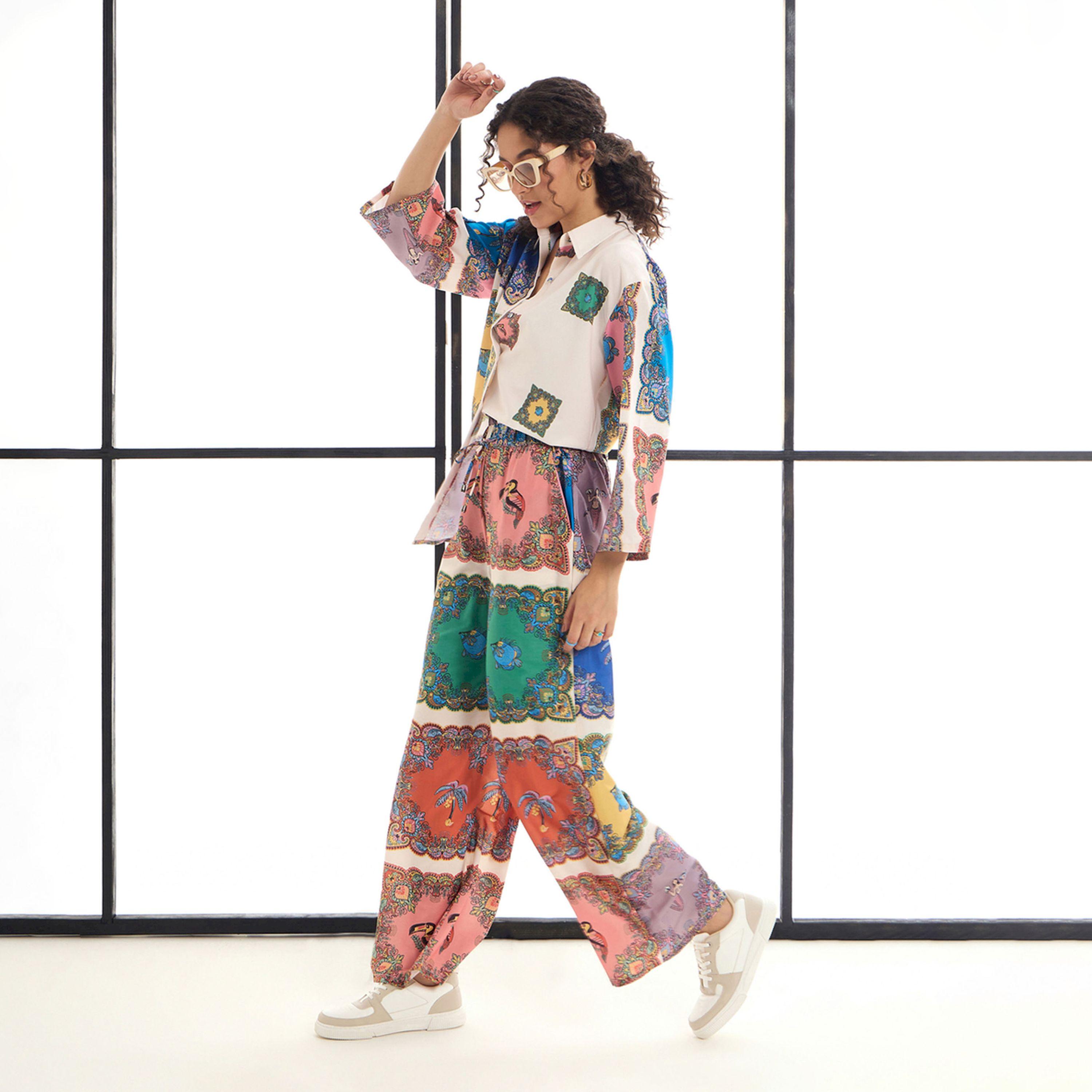Sassafras X Styli  All Over Printed Shirt & Pants Co-Ords-women-clothing-coordsets-image-1