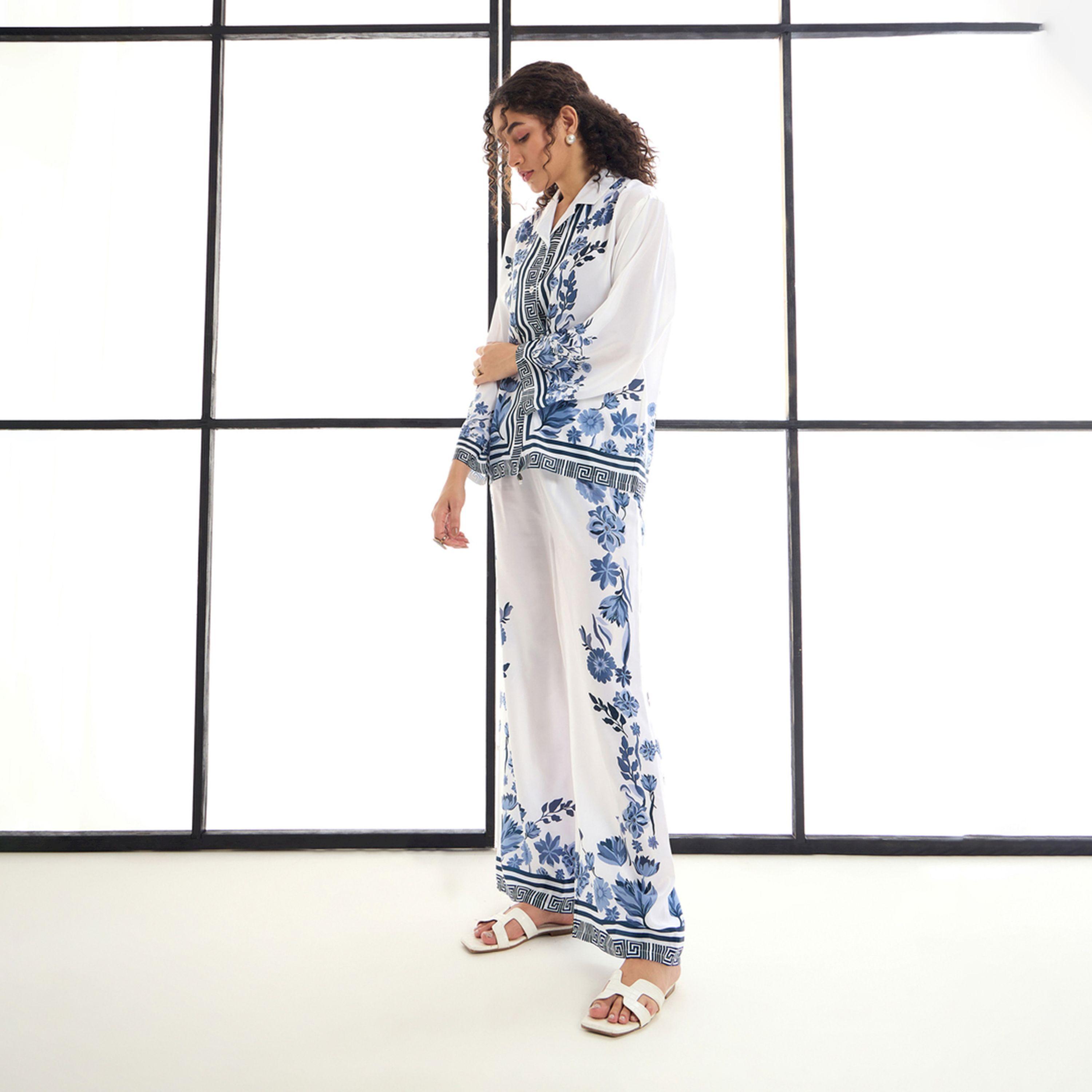 Sassafras X Styli  Floral Printed Shirt & Straight Leg Pants Co-Ords-women-clothing-coordsets-image-3