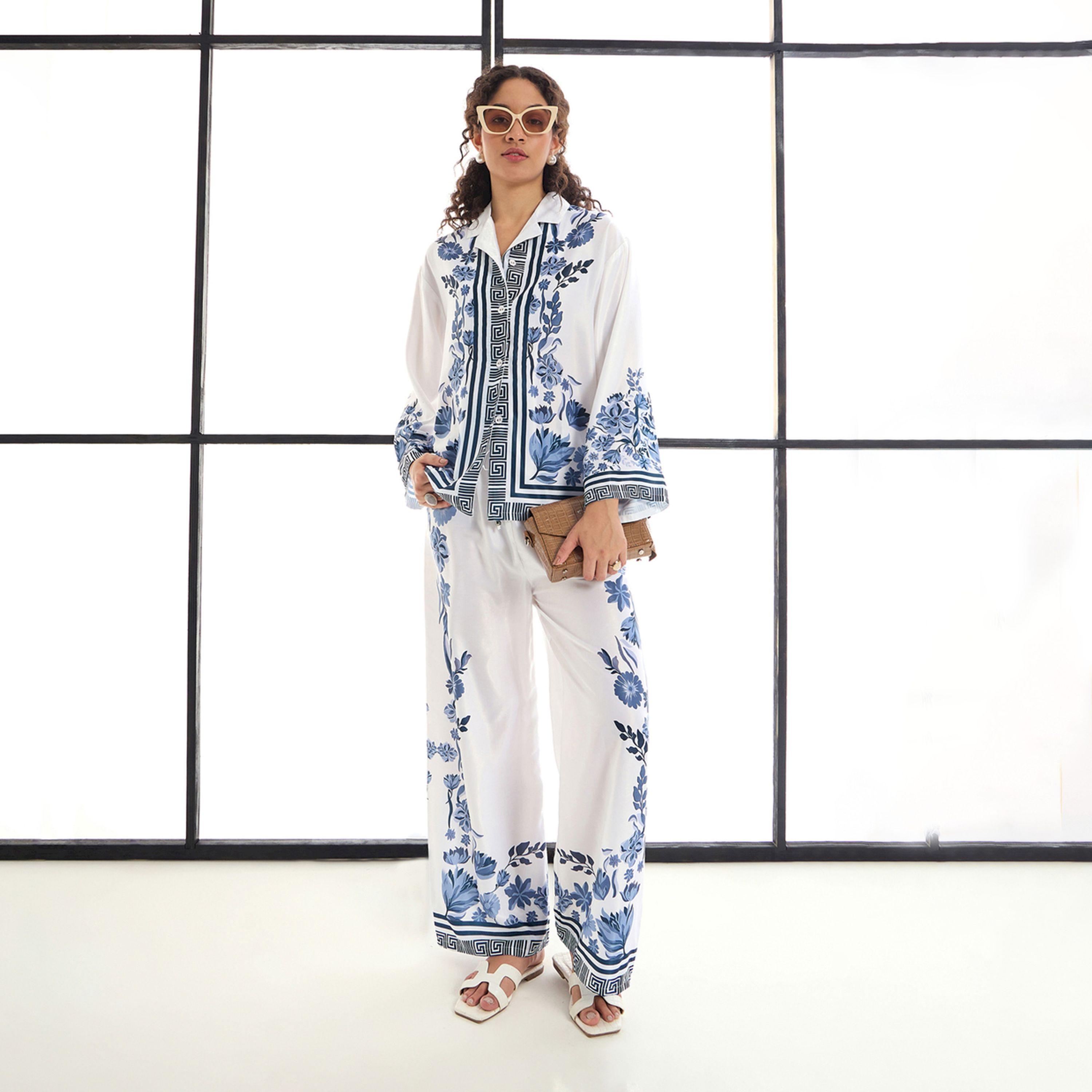 Sassafras X Styli  Floral Printed Shirt & Straight Leg Pants Co-Ords-women-clothing-coordsets-image-5