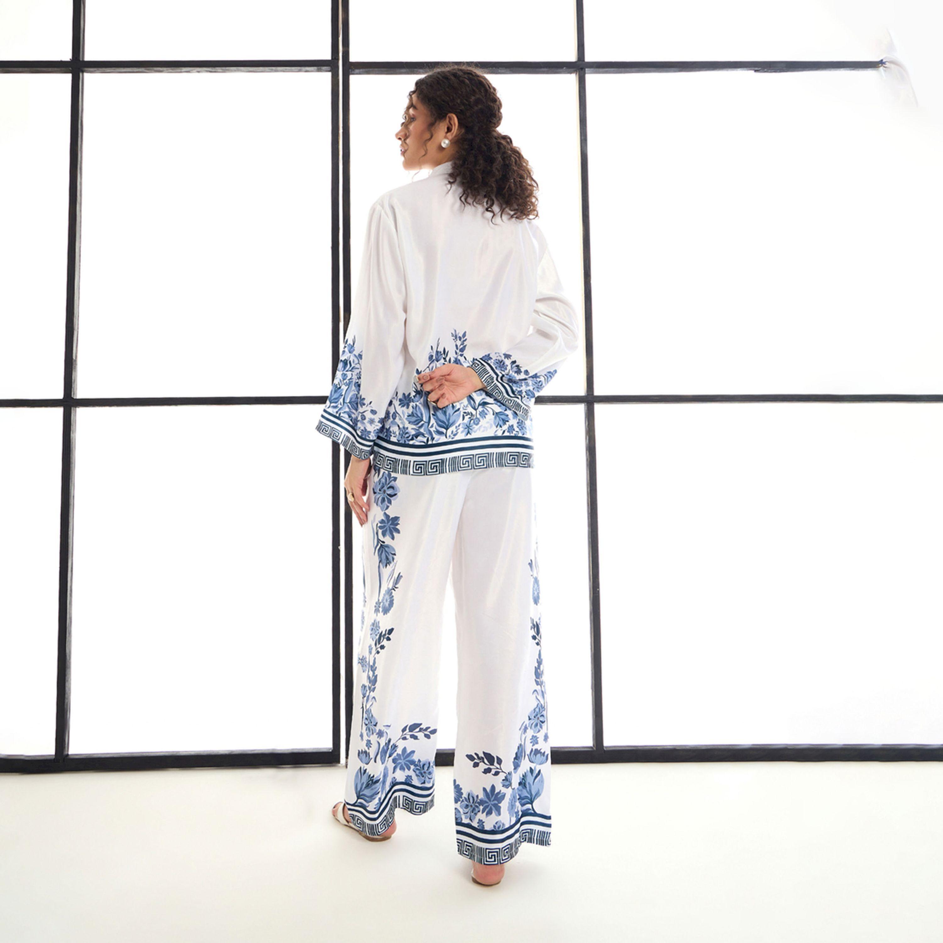 Sassafras X Styli  Floral Printed Shirt & Straight Leg Pants Co-Ords-women-clothing-coordsets-image-6