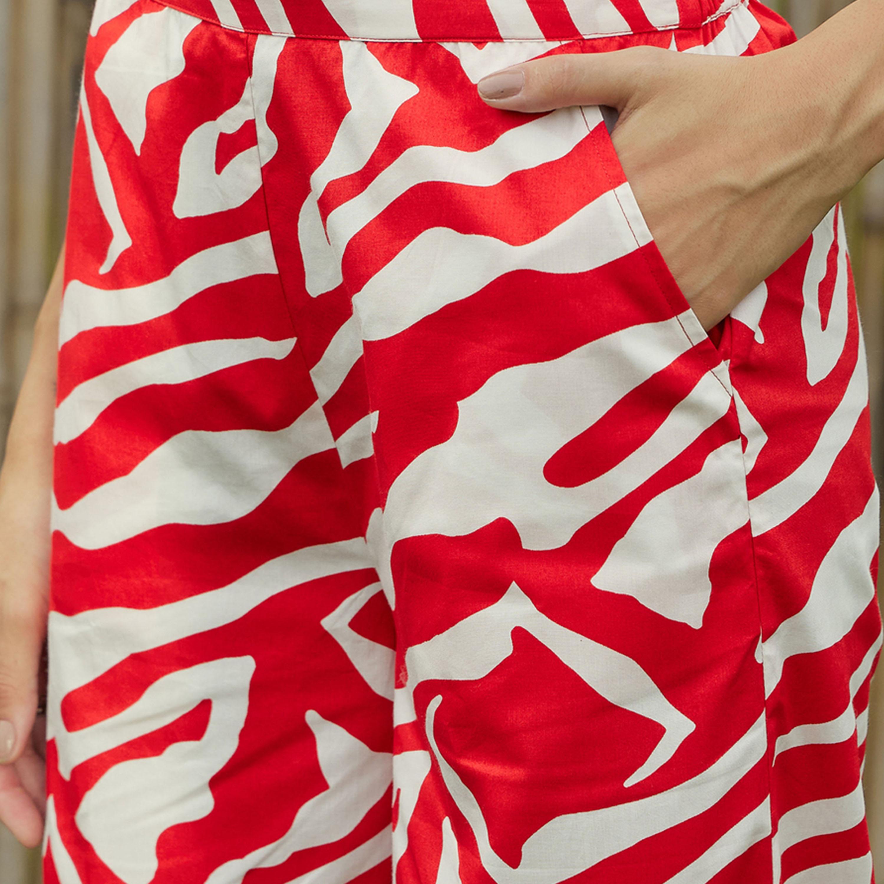 Sassafras X Styli  Abstract Printed Longline Shirt & Pants Co-Ords-women-clothing-coordsets-image-5