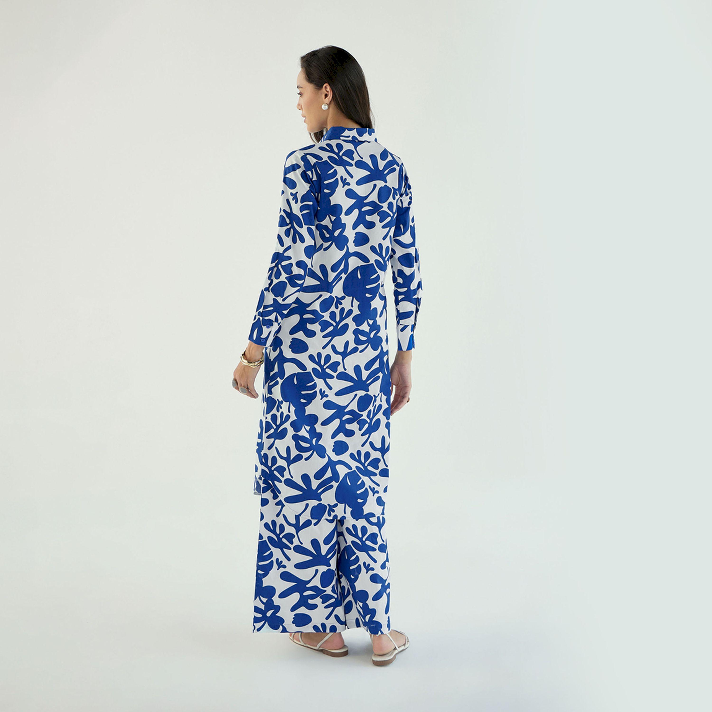 Sassafras X Styli  Floral Print Longline Shirt & Pants Co-Ords-women-clothing-coordsets-image-6