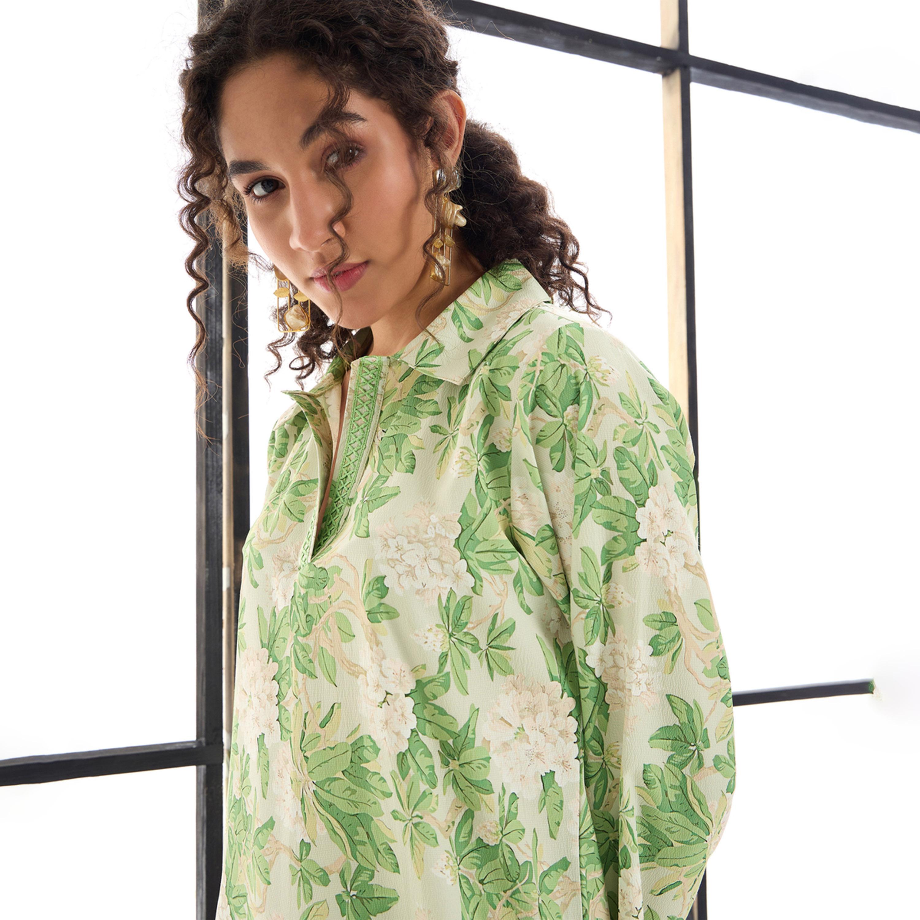 Sassafras X Styli  Floral Print Maxi Dress with Embroidery Detail-women-clothing-dresses-image-4