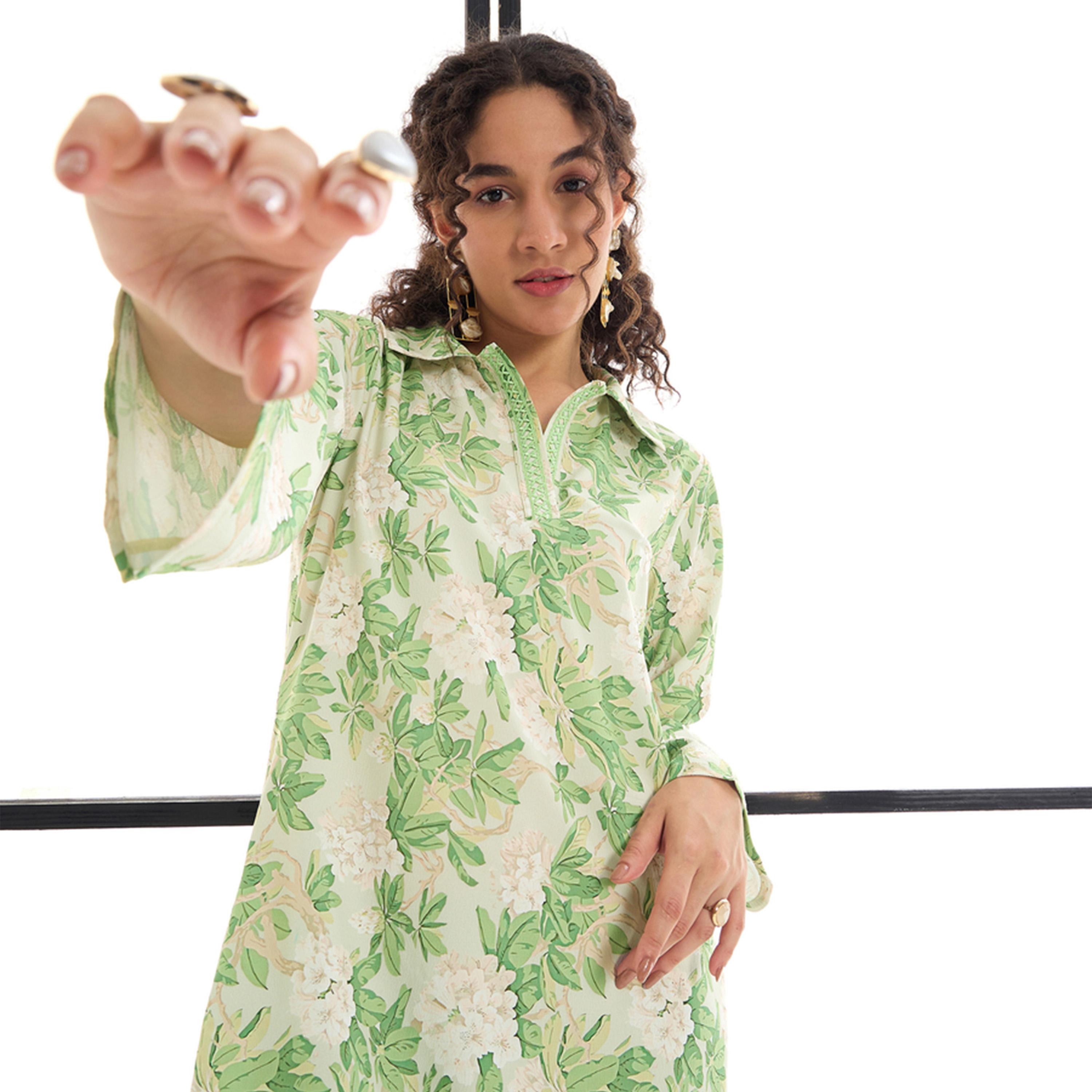 Sassafras X Styli  Floral Print Maxi Dress with Embroidery Detail-women-clothing-dresses-image-6