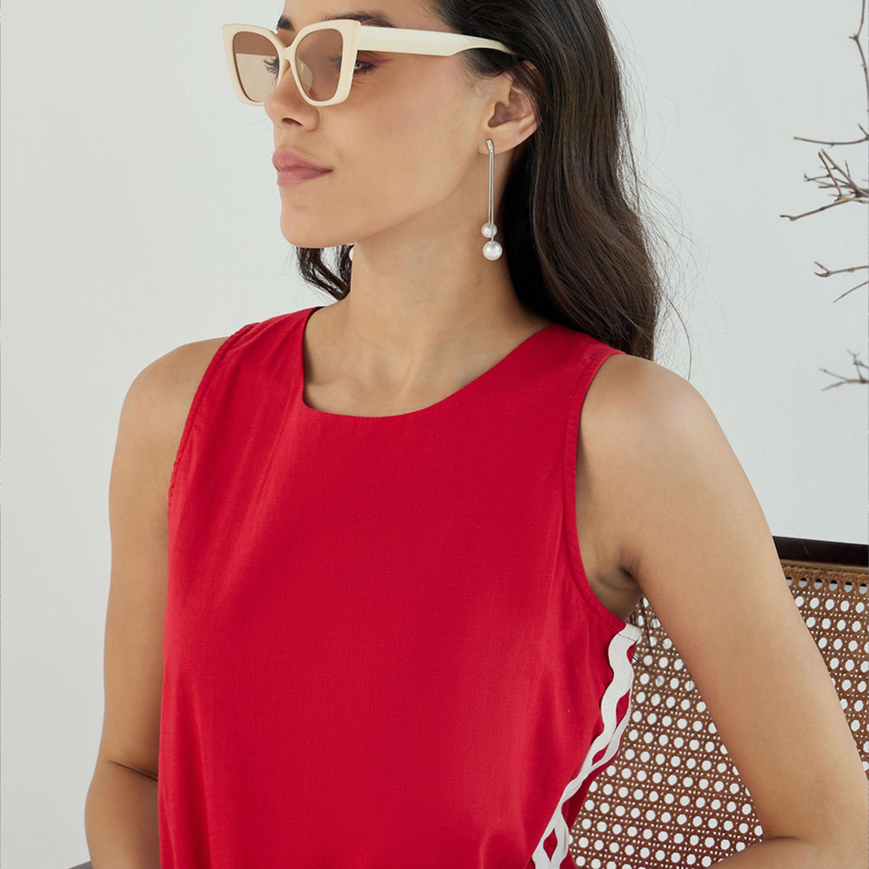 Sassafras X Styli  Ric Rac Lace Trim Sleeveless A-Line Midi Dress-women-clothing-dresses-image-4