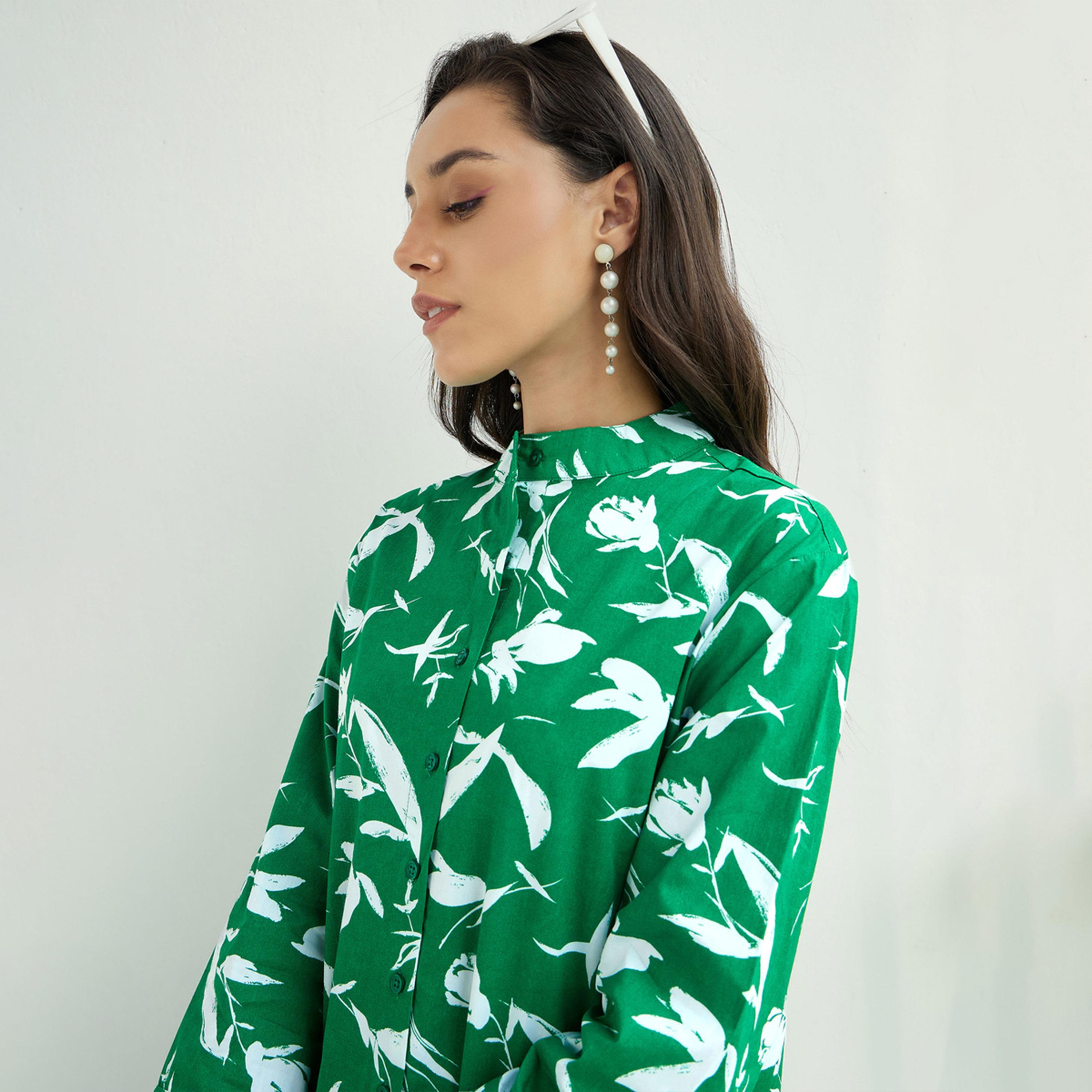 فستان ميدي بطبعة زهور وجيوب جانبية ساسافراس × ستايلي-women-clothing-dresses-image-4