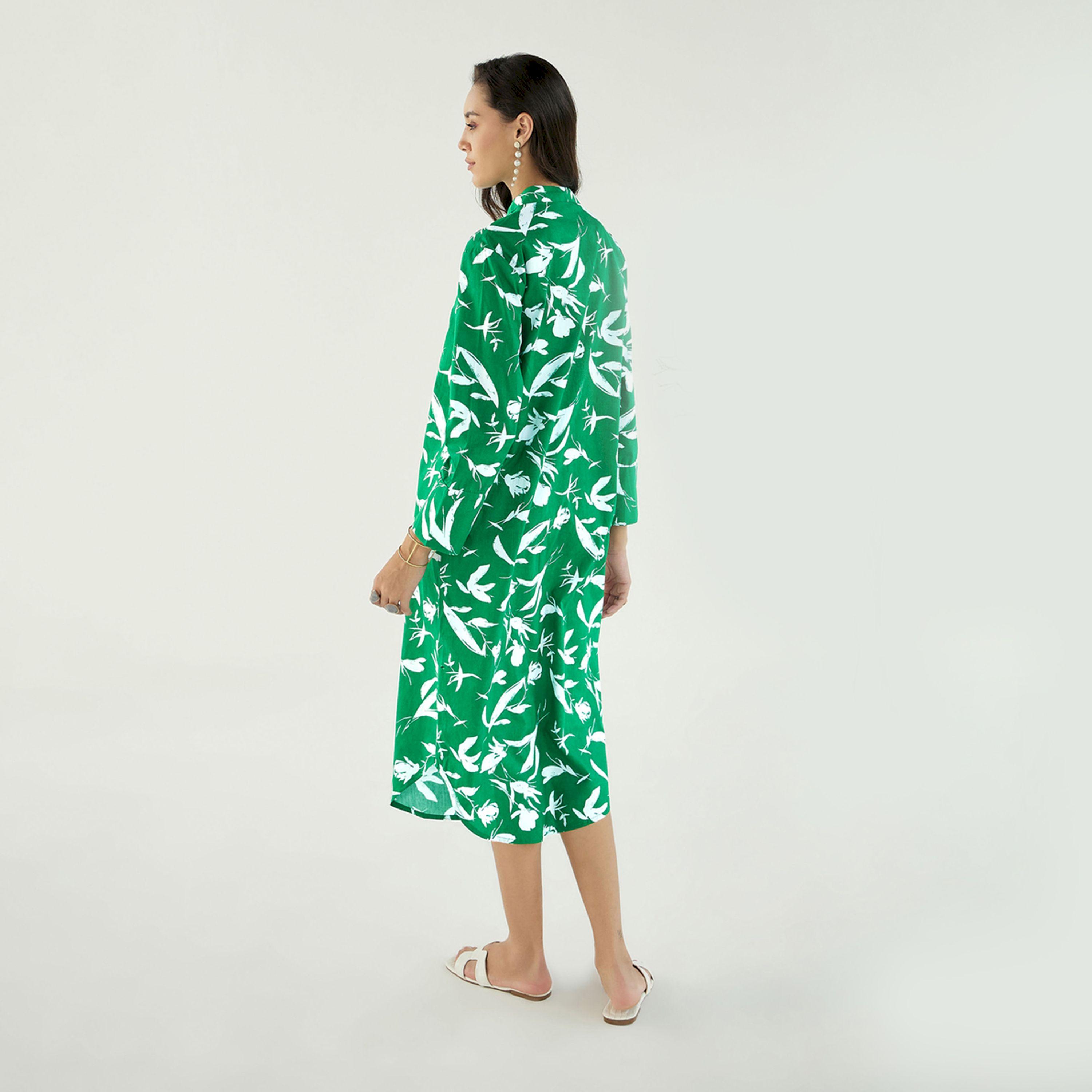 فستان ميدي بطبعة زهور وجيوب جانبية ساسافراس × ستايلي-women-clothing-dresses-image-6