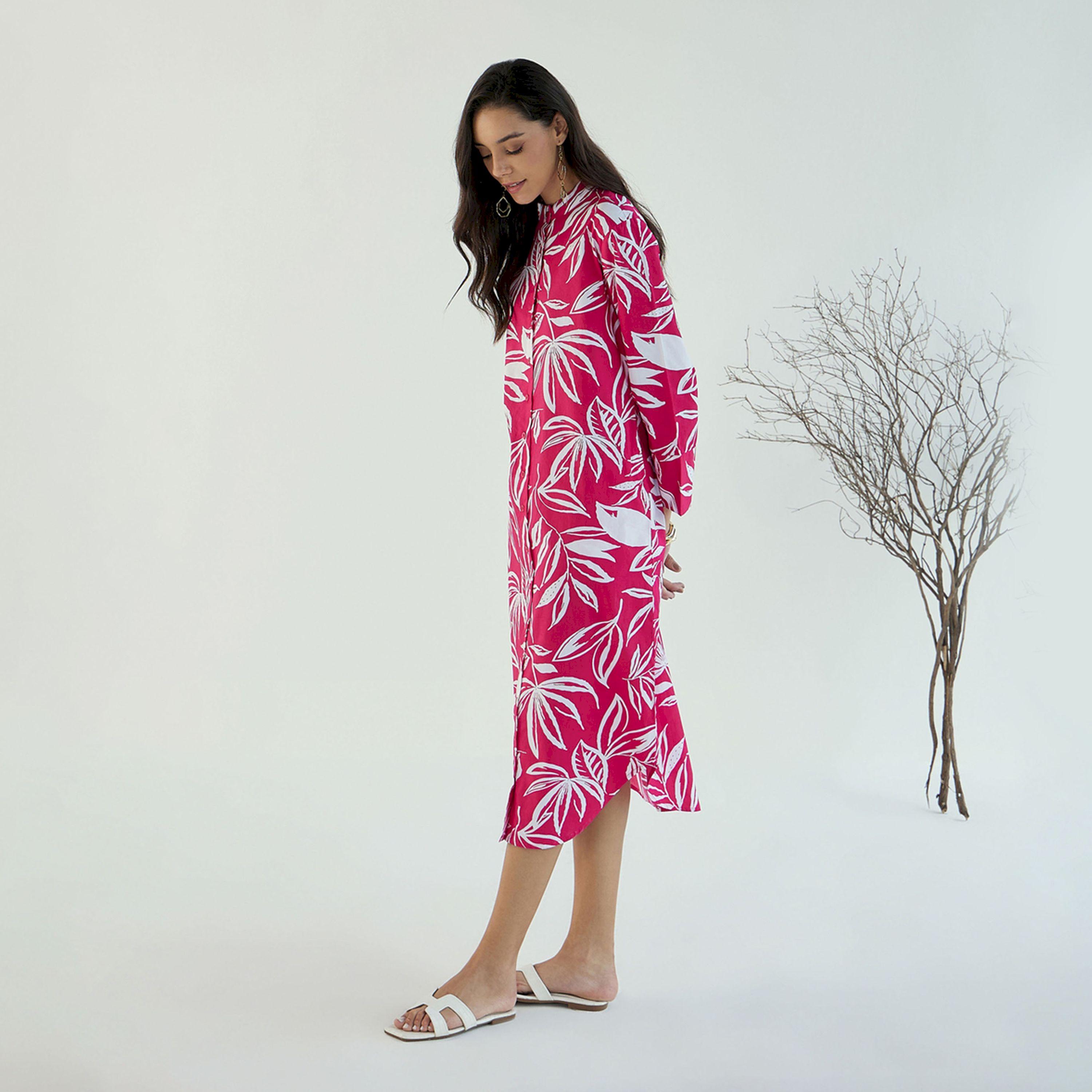 فستان ميدي بطبعة زهور وجيوب جانبية ساسافراس × ستايلي-women-clothing-dresses-image-3