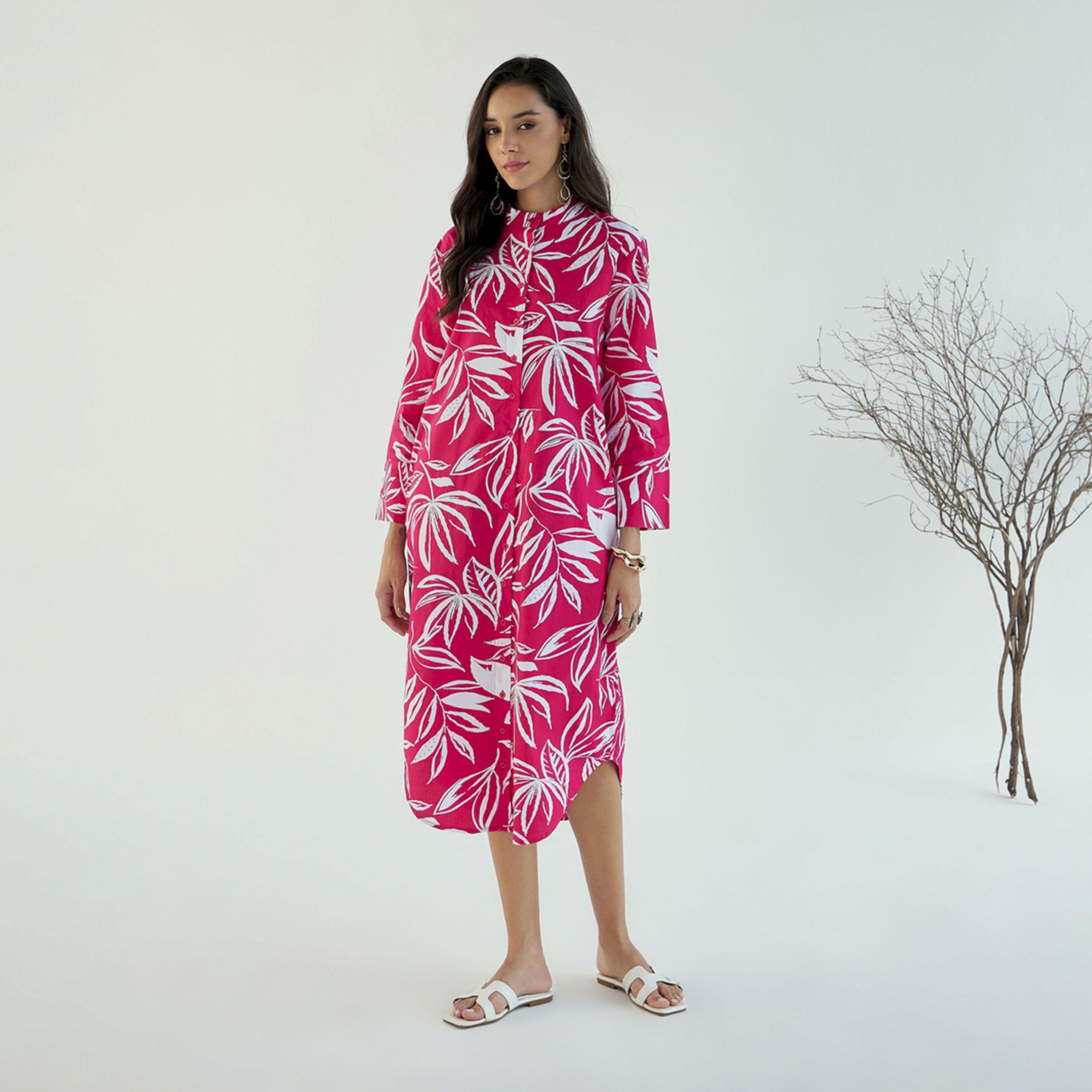 فستان ميدي بطبعة زهور وجيوب جانبية ساسافراس × ستايلي-women-clothing-dresses-image-8