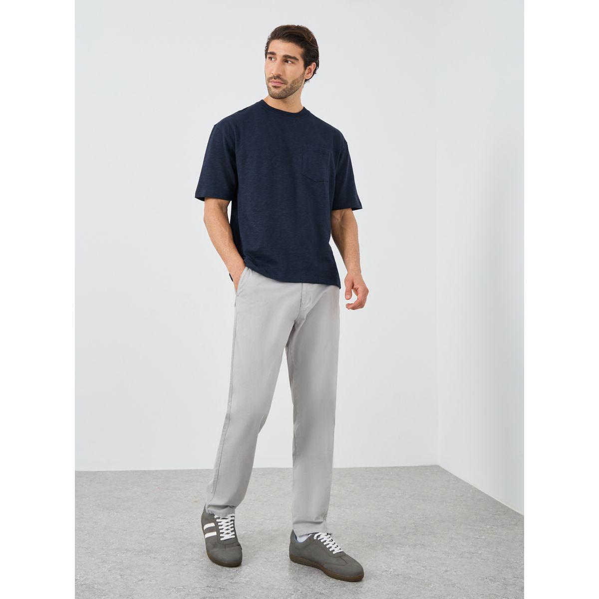 Styli Crew Neck Textured Oversized T-Shirt with Chest Pocket-men-clothing-tshirtsandpolos-tshirts-image-2