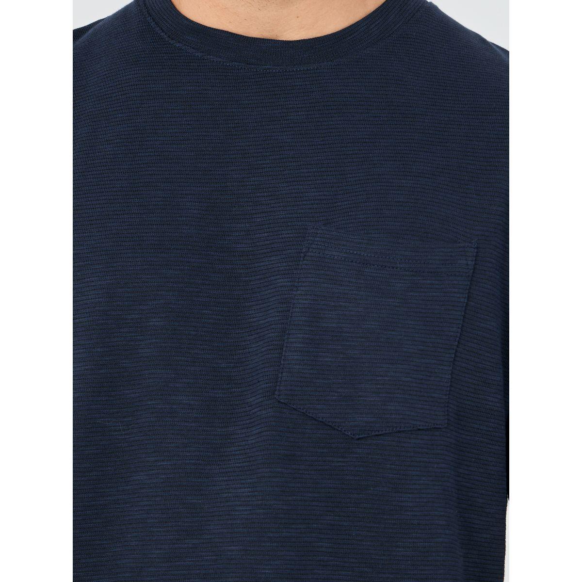 Styli Crew Neck Textured Oversized T-Shirt with Chest Pocket-men-clothing-tshirtsandpolos-tshirts-image-3
