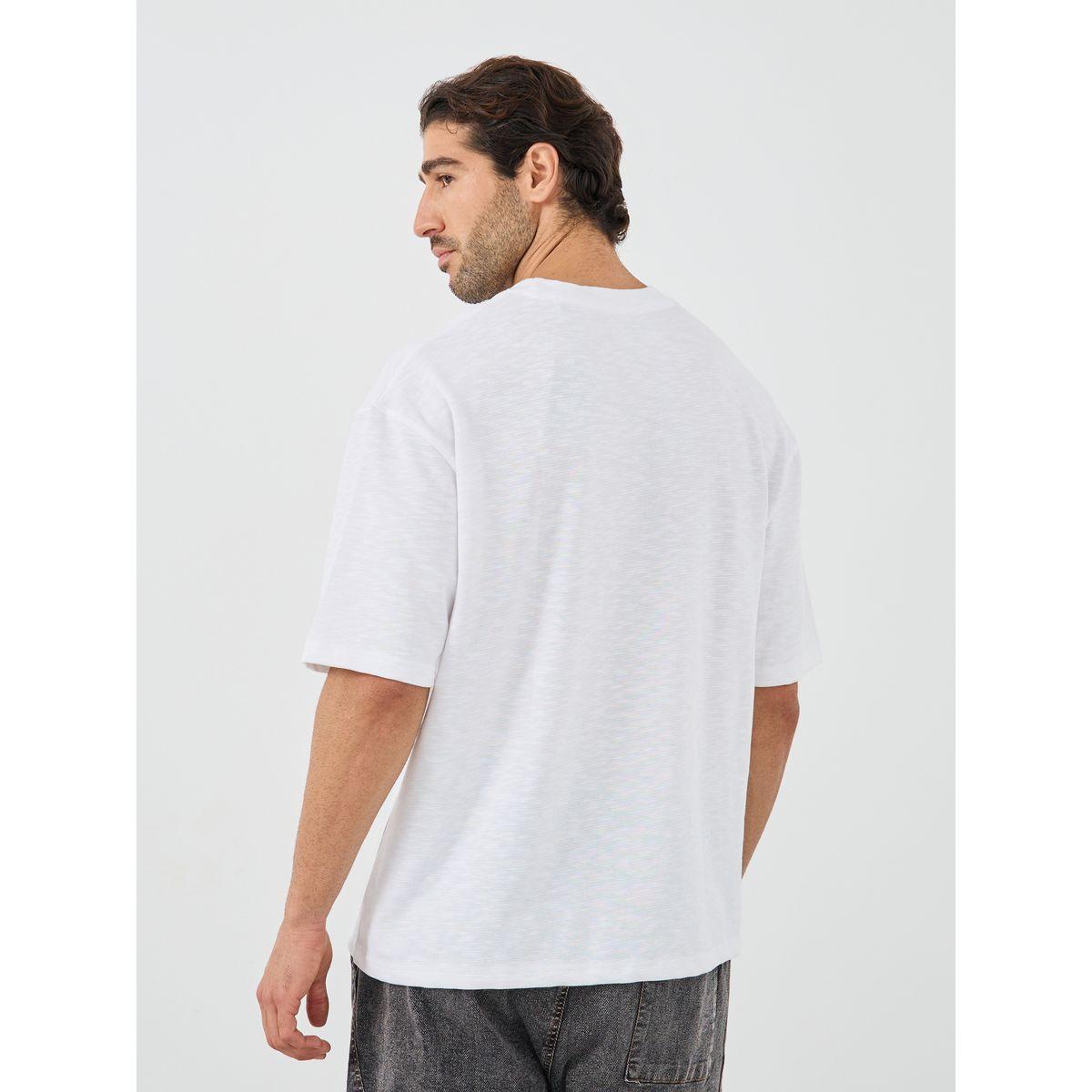 Styli Crew Neck Textured Oversized T-Shirt with Chest Pocket-men-clothing-tshirtsandpolos-tshirts-image-4