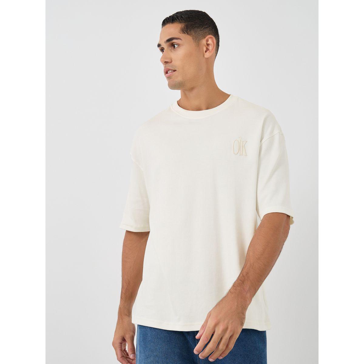 Styli Embroidered Detail Crew Neck Oversized T-Shirt-men-clothing-tshirtsandpolos-tshirts-image-1
