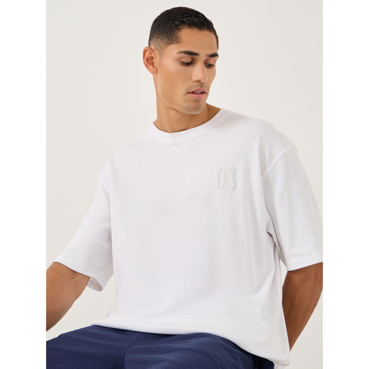 Styli Embroidered Detail Crew Neck Oversized T-Shirt-men-clothing-tshirtsandpolos-tshirts-image-1