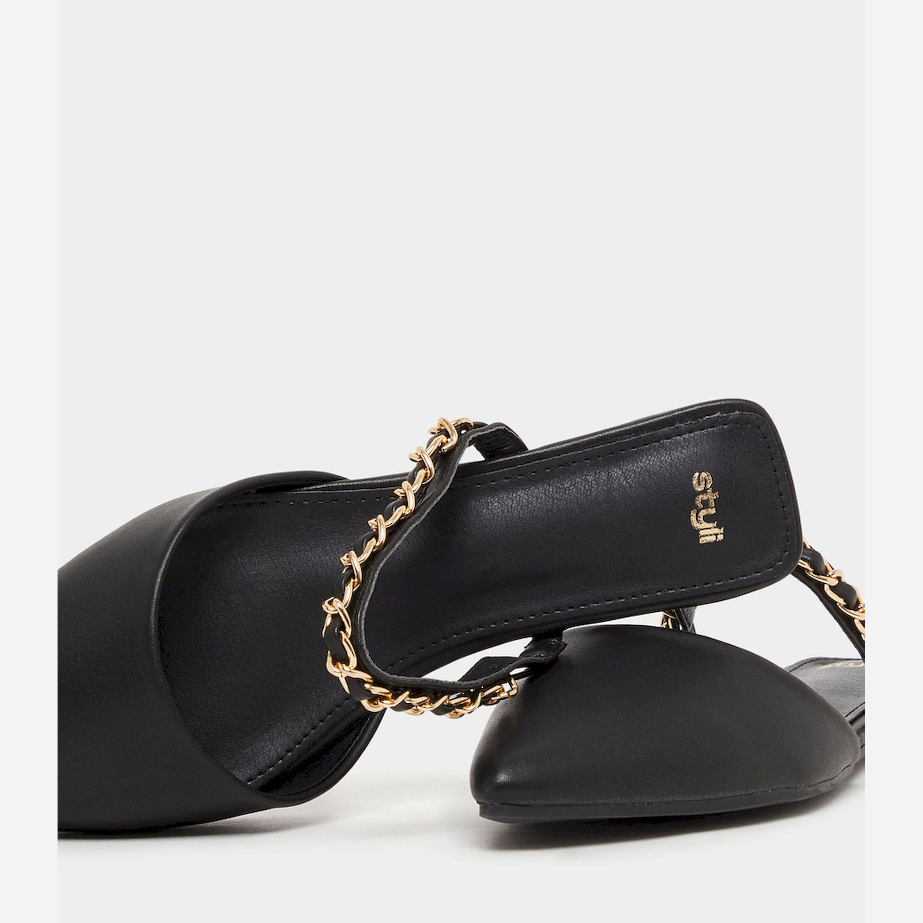 Styli Pointed Toe Slip On Mules With Chain Detail-women-shoes-flats-mules-image-3