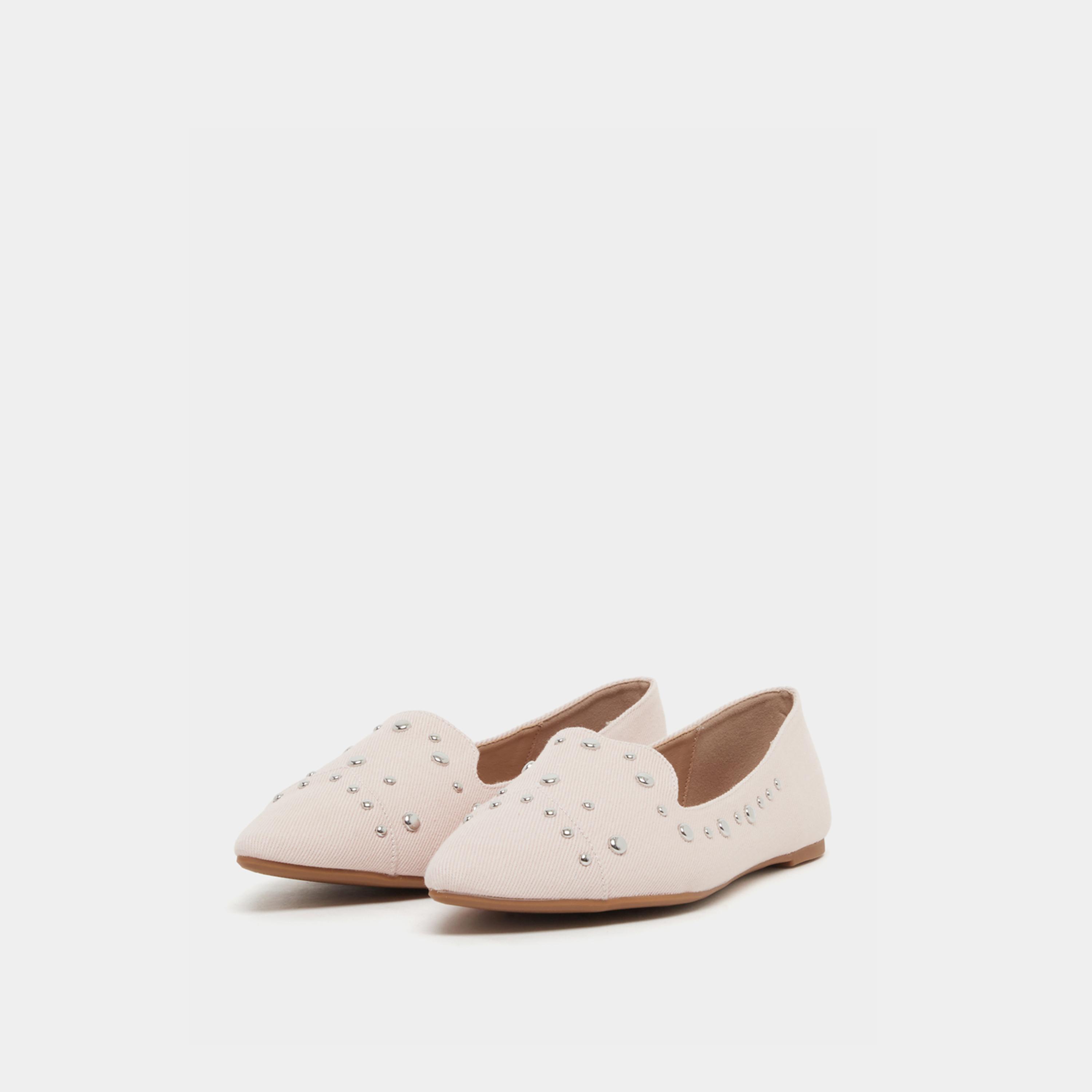 Styli Suede Embellished Slip On Pointed Toe Shoes-women-shoes-flats-loafers-image-2