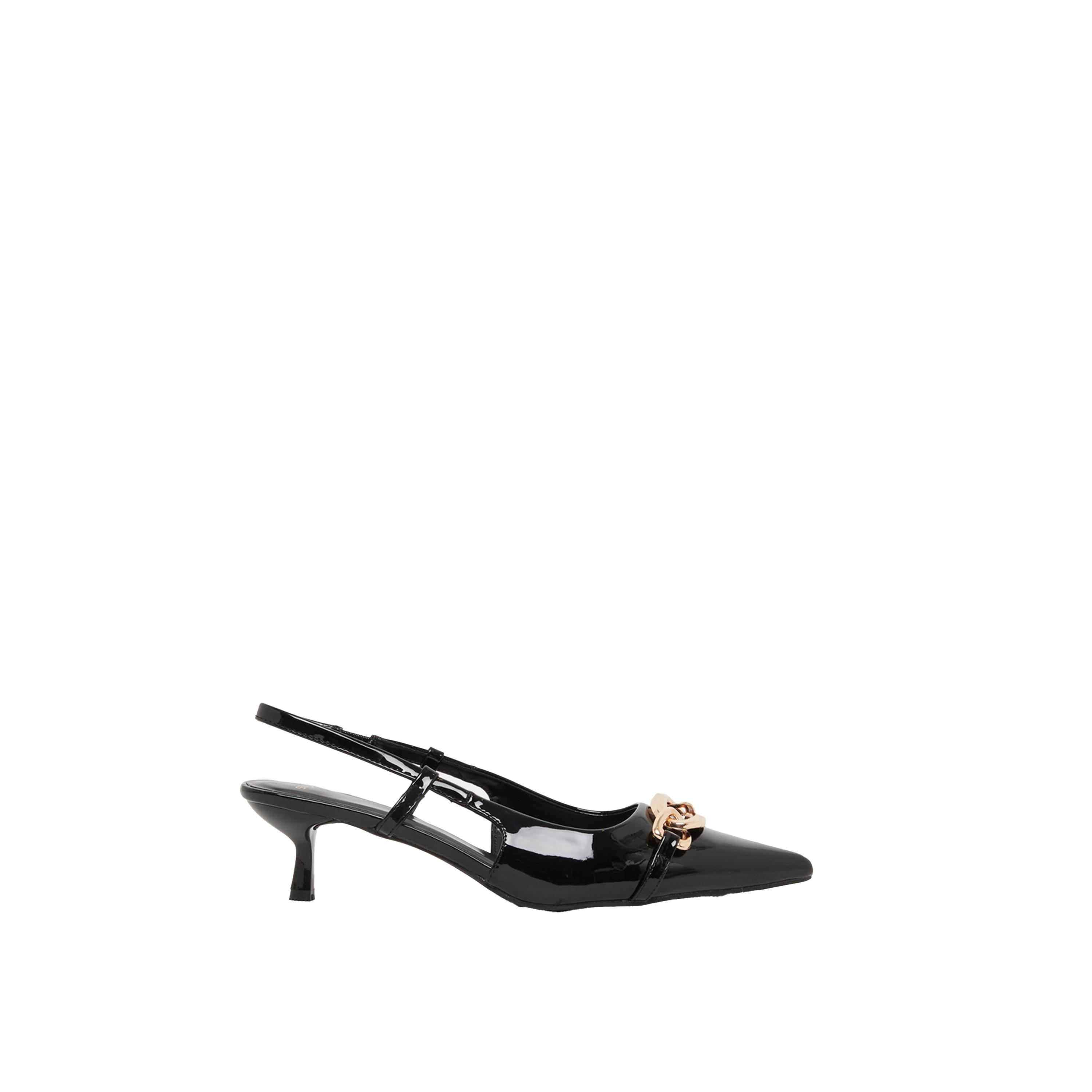 Styli Pointed Toe Slingback Metal Buckle Shoes-women-shoes-heels-image-1