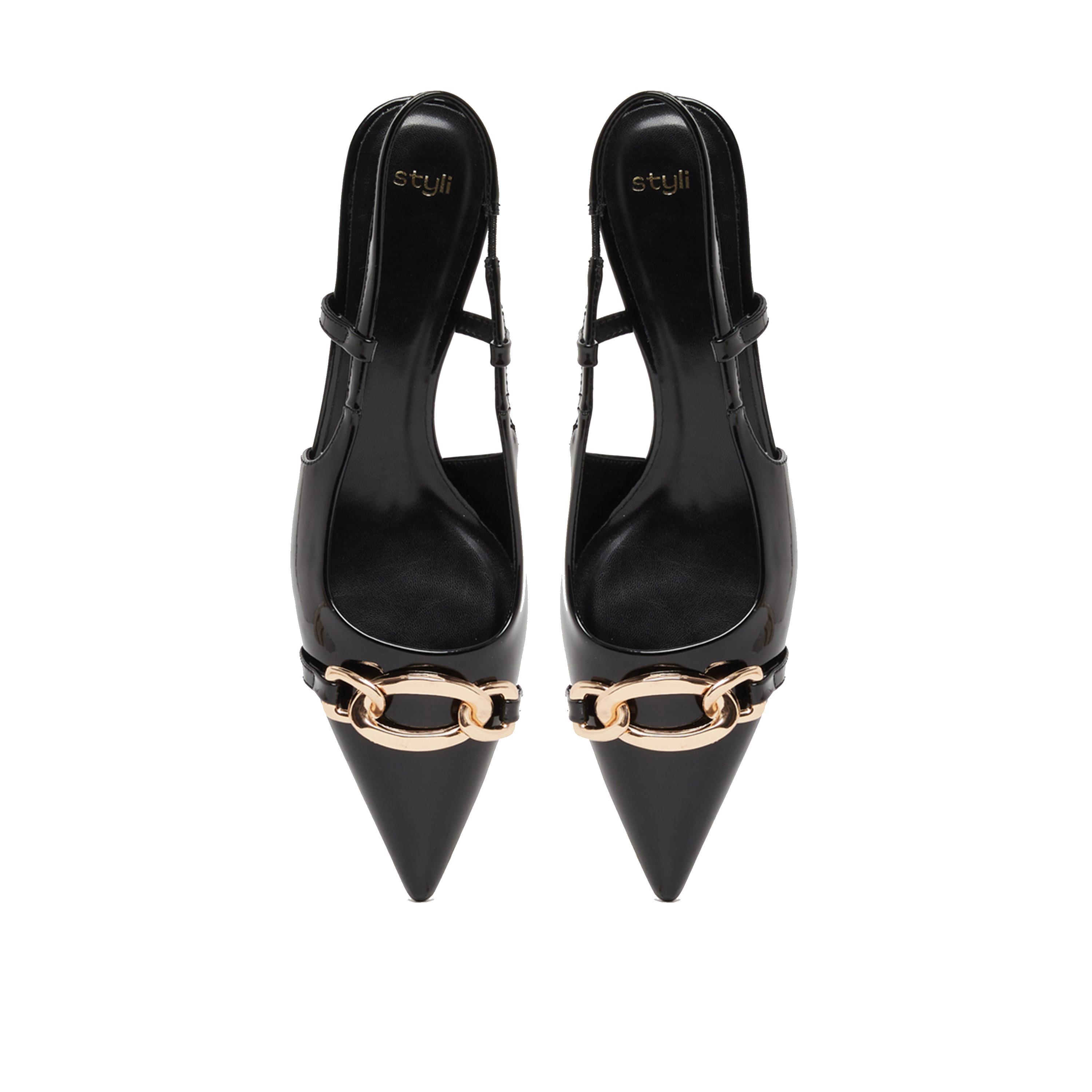 ستايلي - حذاء بمقدمة مدببة وحزام خلفي وإبزيم معدني-women-shoes-heels-image-5