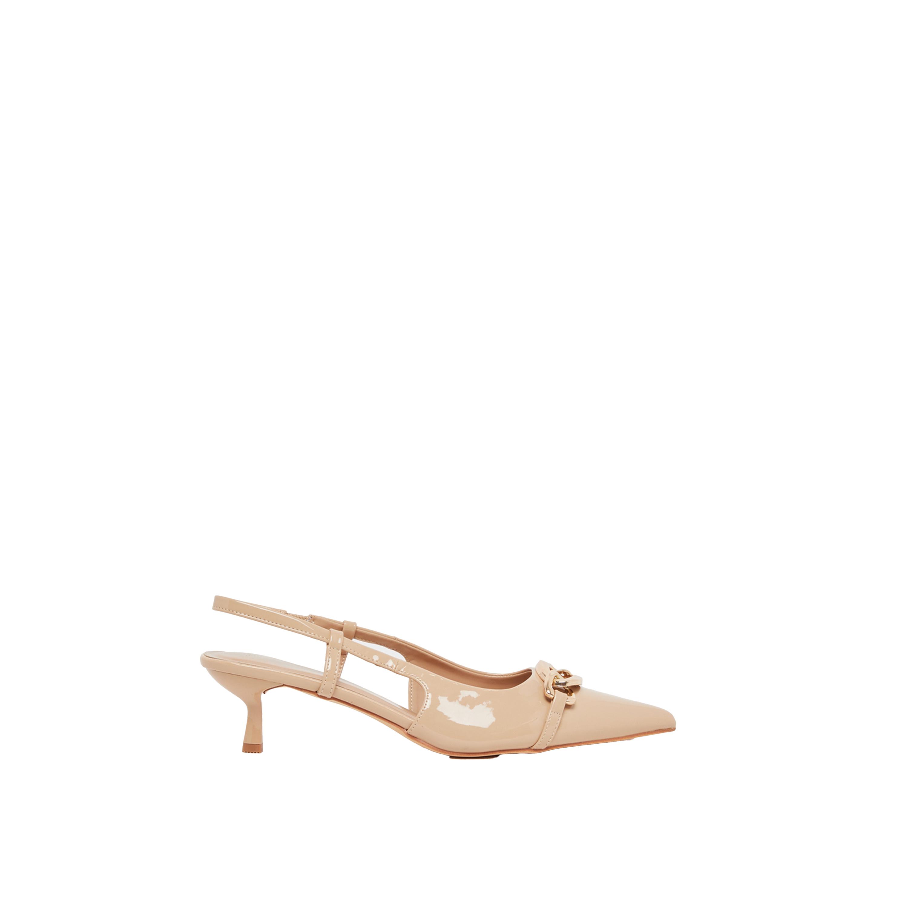 Styli Pointed Toe Slingback Metal Buckle Shoes-women-shoes-heels-image-1