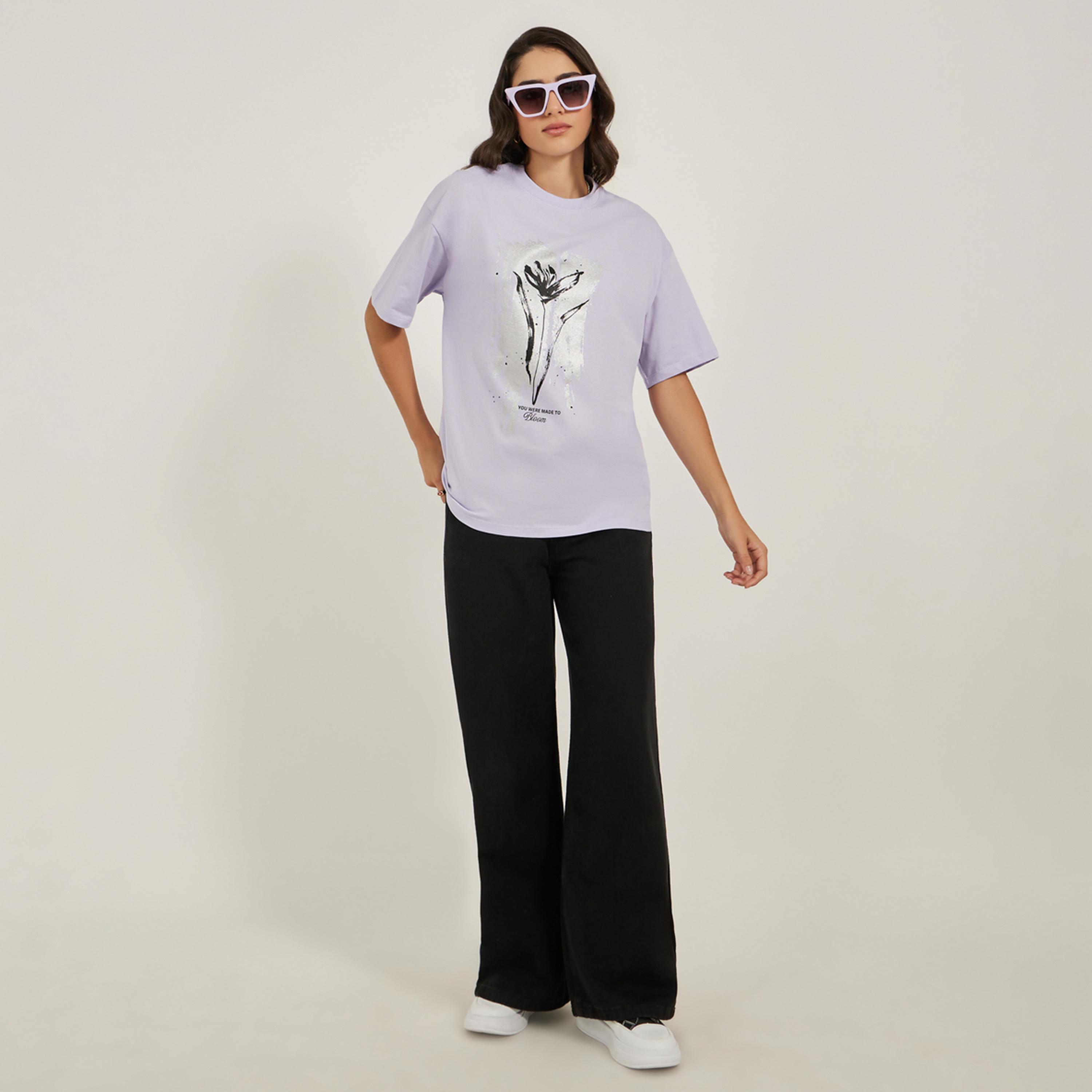 Styli Graphic Print Round Neck Oversized T-Shirt-women-clothing-tshirts-image-2
